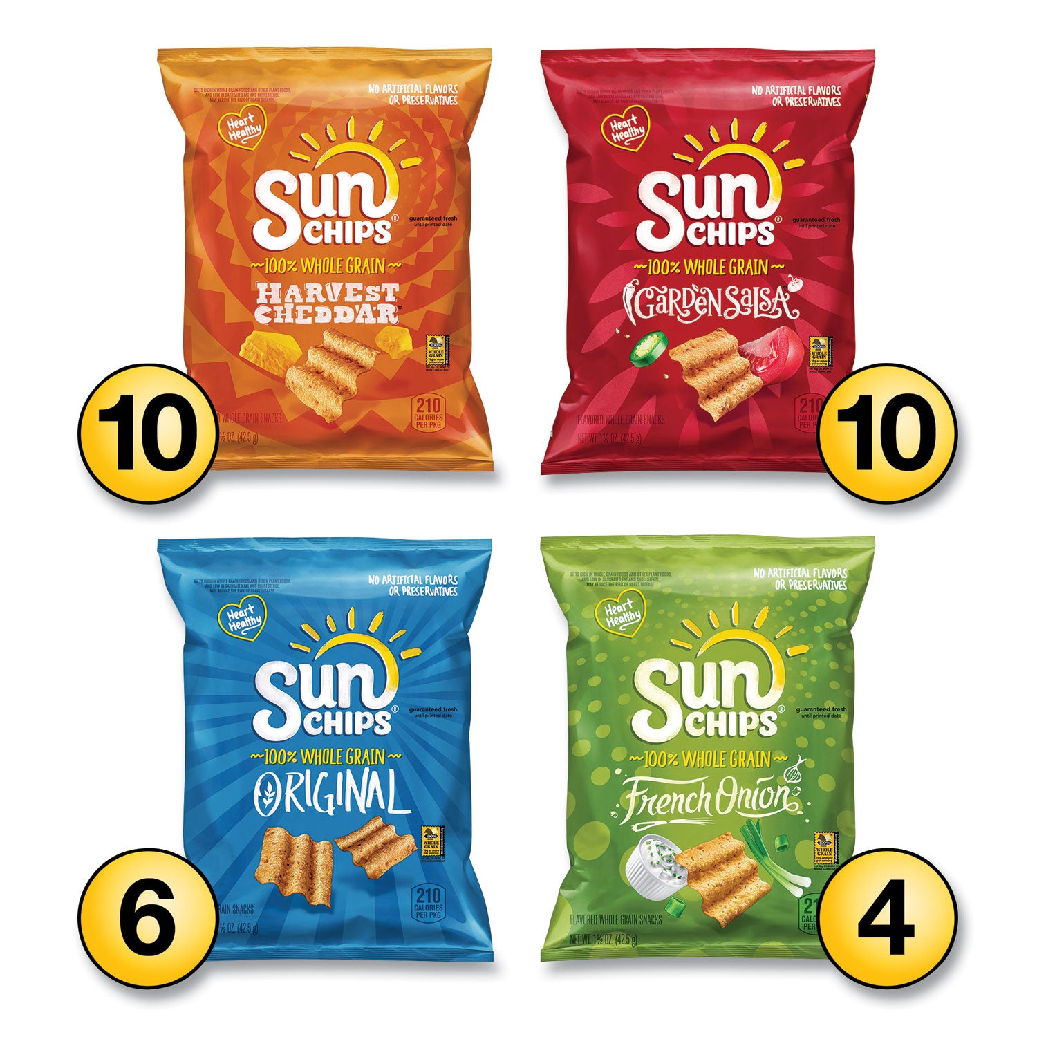 SunChips® Variety Mix, Assorted Flavors, 1.5 oz Bags, 30 Bags/Carton