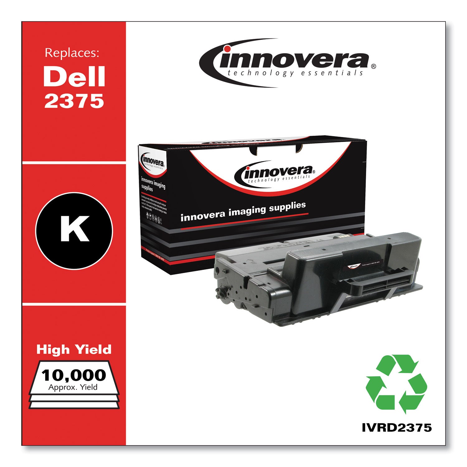 Innovera® Remanufactured Black Toner, Replacement for 593-BBBJ, 10,000 Page-Yield