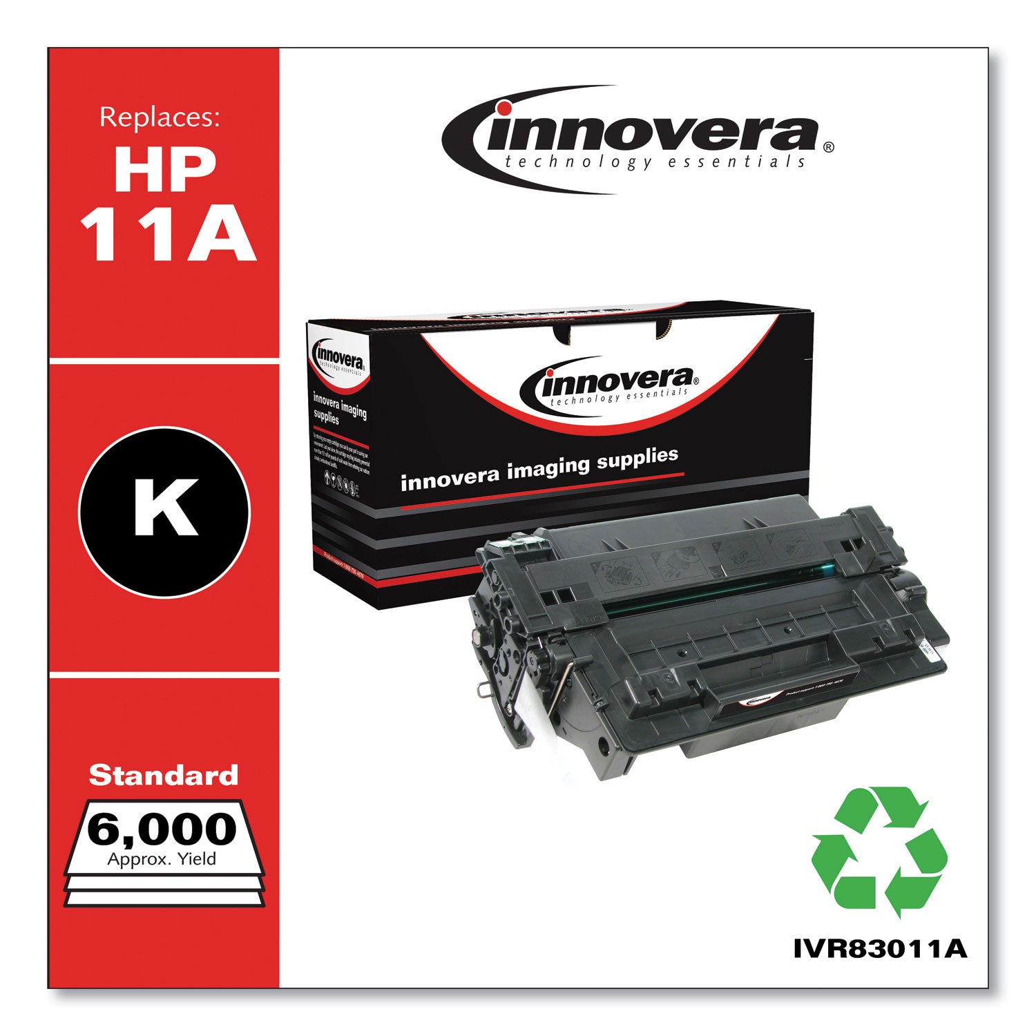 Innovera® Remanufactured Black Toner, Replacement for 11A (Q6511A), 6,000 Page-Yield