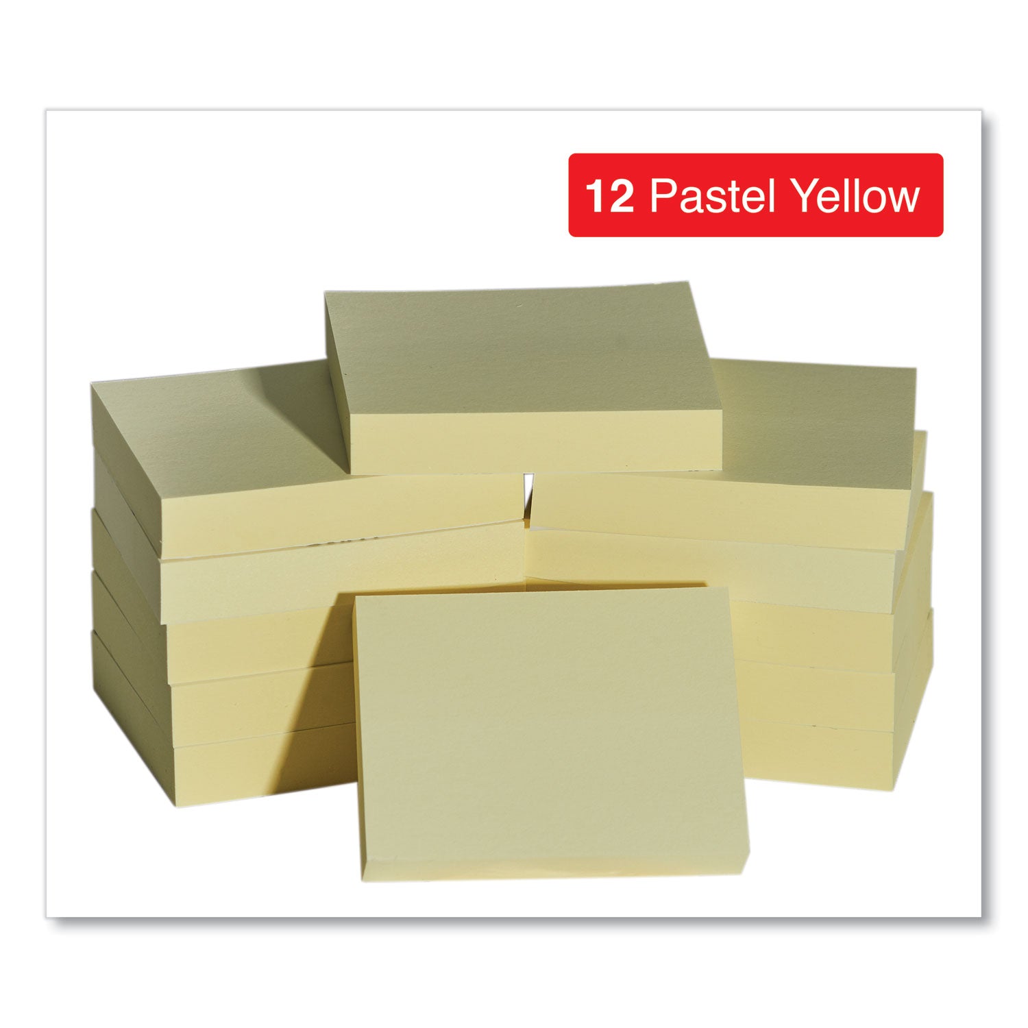 Universal® Self-Stick Note Pads, 1.5" x 2", Yellow, 100 Sheets/Pad, 12 Pads/Pack