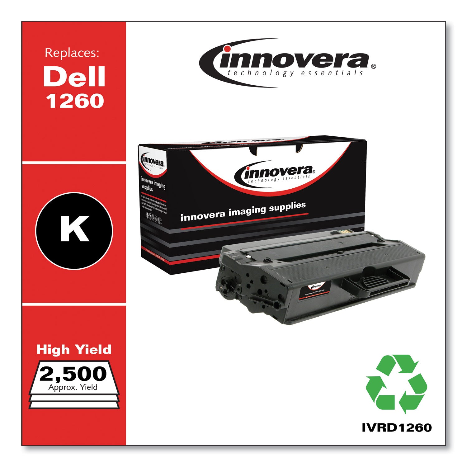 Innovera® Remanufactured Black Toner, Replacement for 331-7328, 2,500 Page-Yield