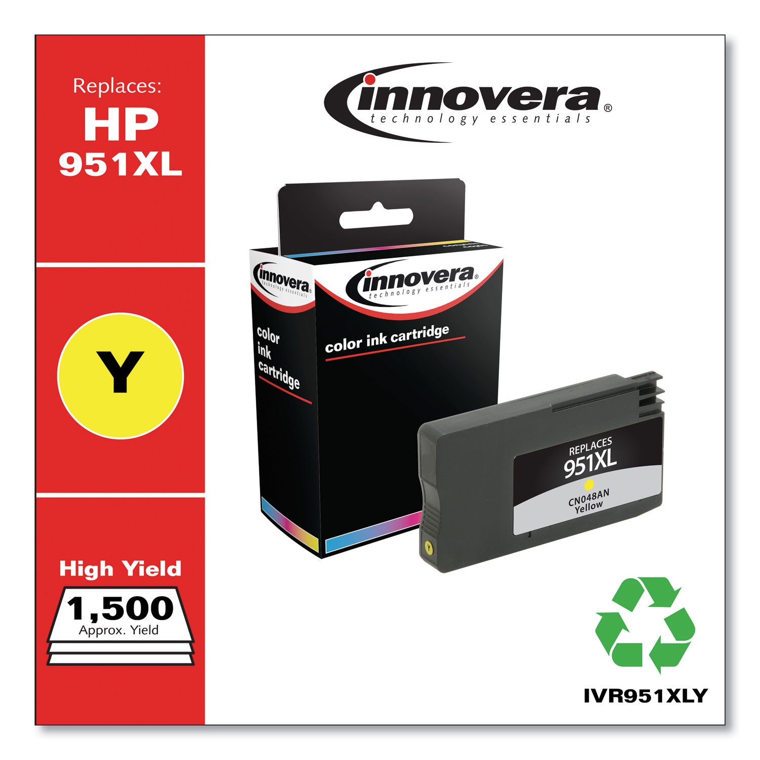 Innovera® Remanufactured Yellow High-Yield Ink, Replacement for 951XL (CN048AN), 1,500 Page-Yield