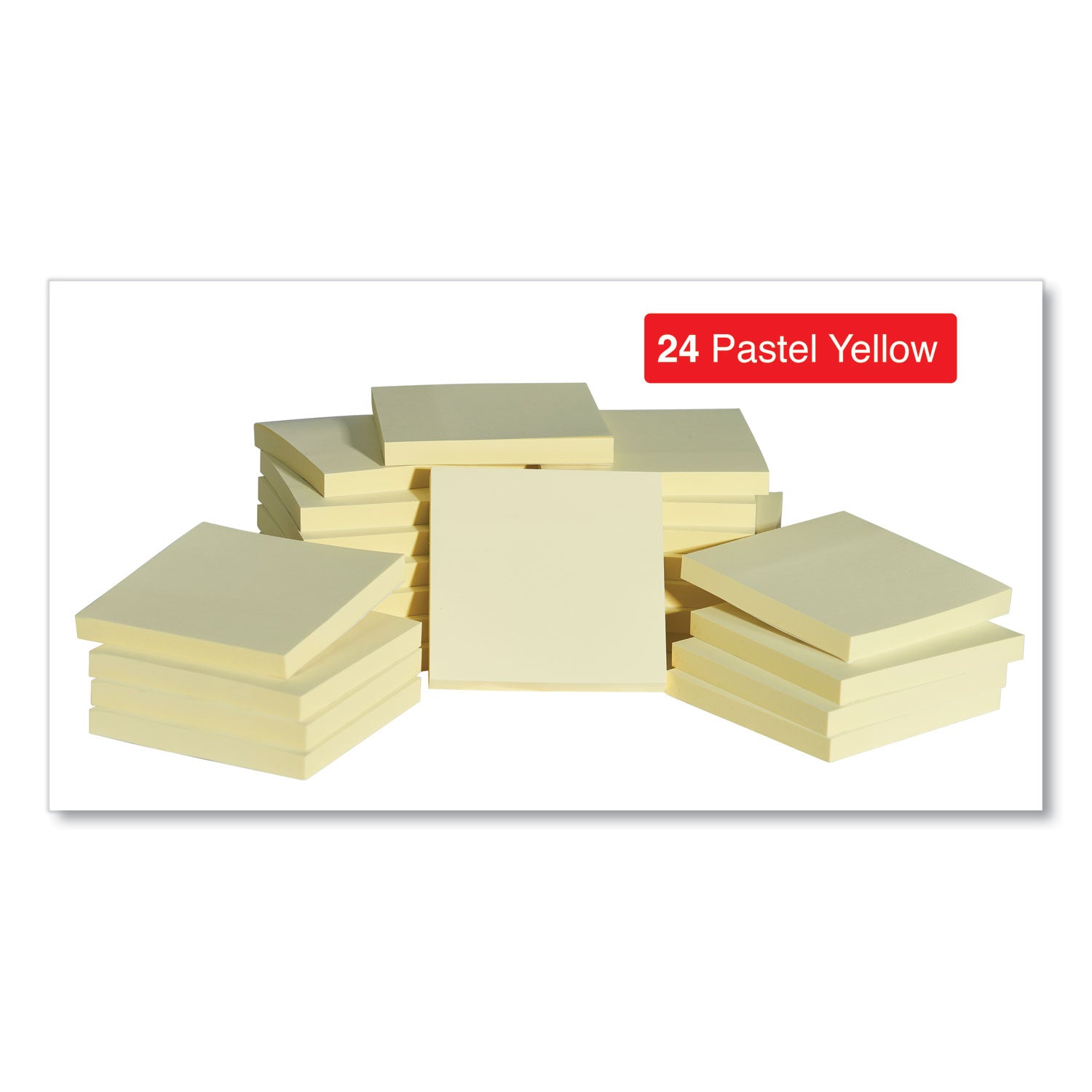 Universal® Self-Stick Note Pad Cabinet Pack, 3" x 3", Yellow, 90 Sheets/Pad, 24 Pads/Pack