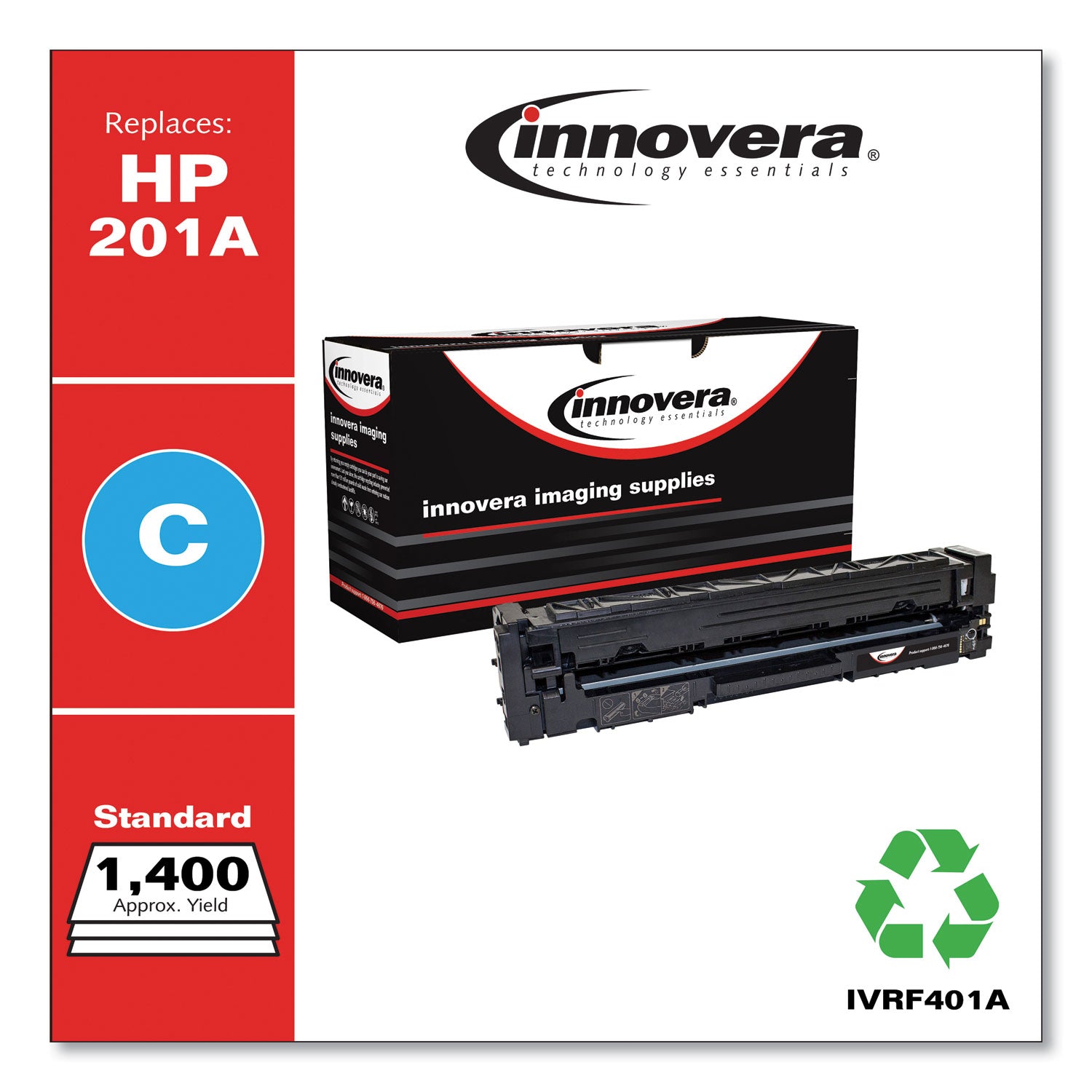 Remanufactured Cyan Toner, Replacement for 201A (CF401A), 1,400 Page-Yield Innovera® Flipcost