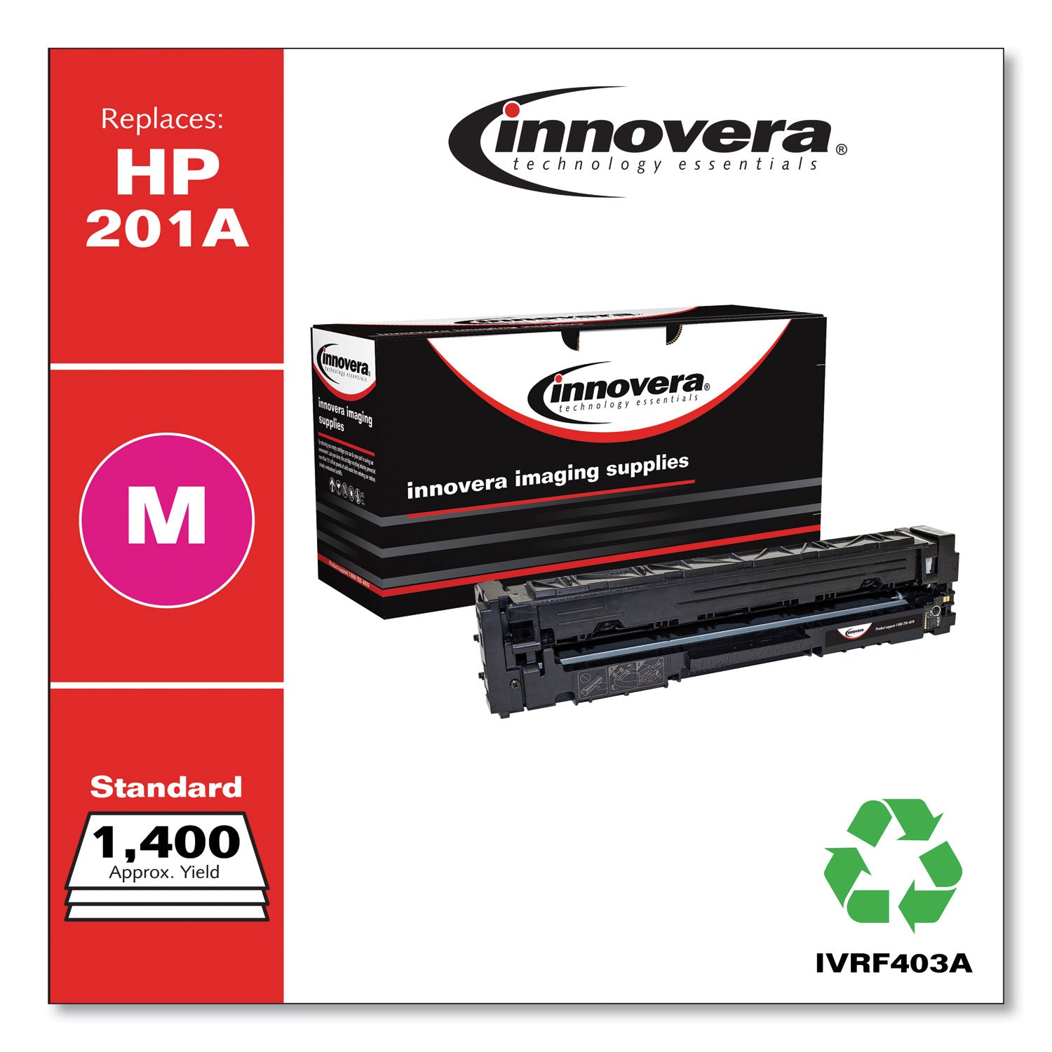 Innovera® Remanufactured Magenta Toner, Replacement for 201A (CF403A), 1,400 Page-Yield