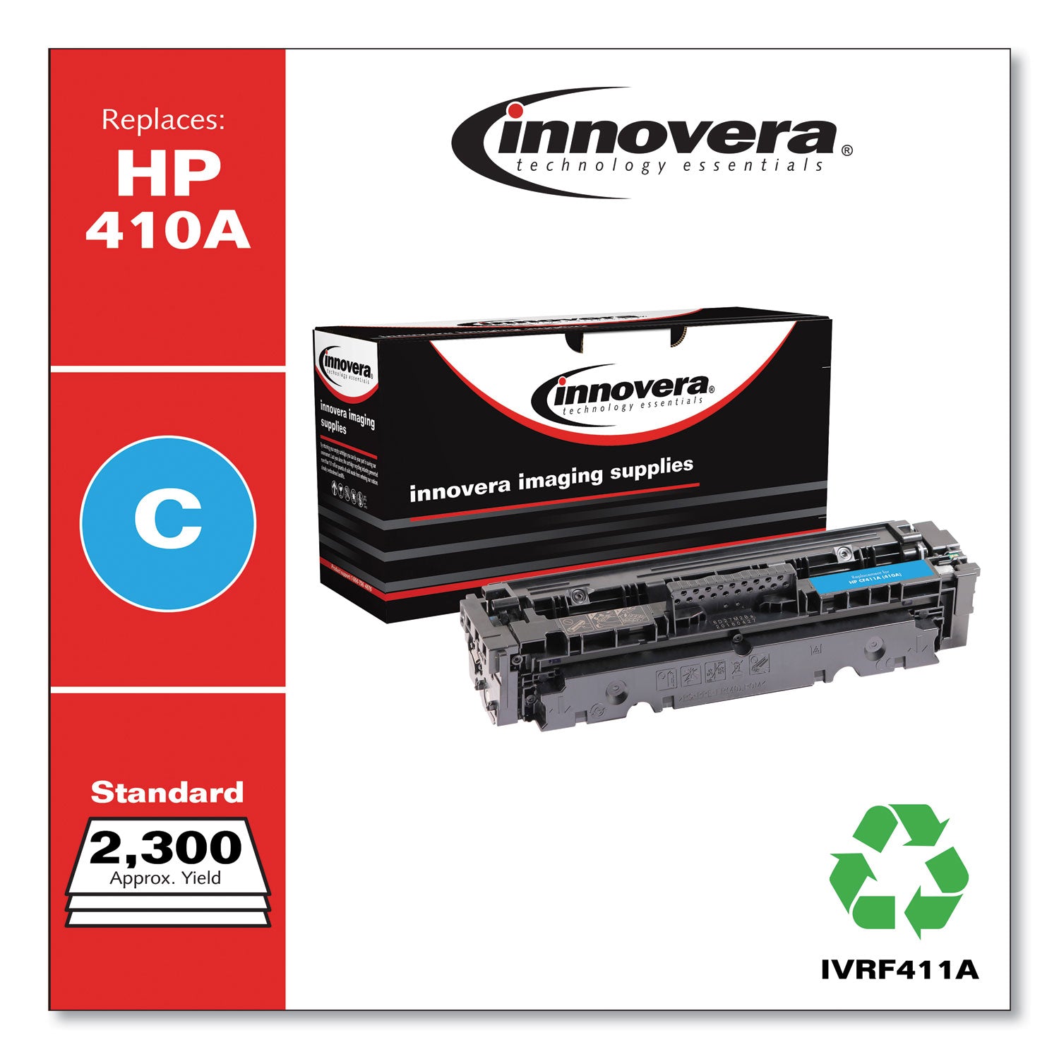 Innovera® Remanufactured Cyan Toner, Replacement for 410A (CF411A), 2,300 Page-Yield