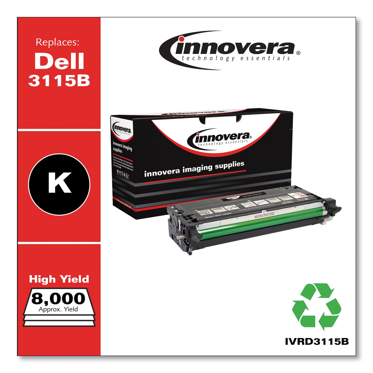 Innovera® Remanufactured Black High-Yield Toner, Replacement for 310-8395, 8,000 Page-Yield