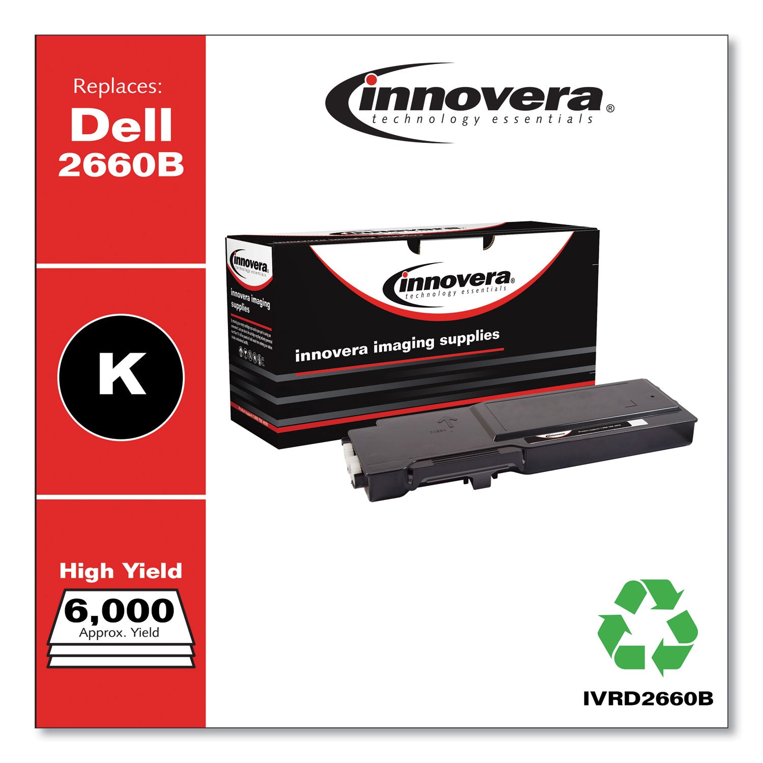 Innovera® Remanufactured Black High-Yield Toner, Replacement for 593-BBBU, 6,000 Page-Yield