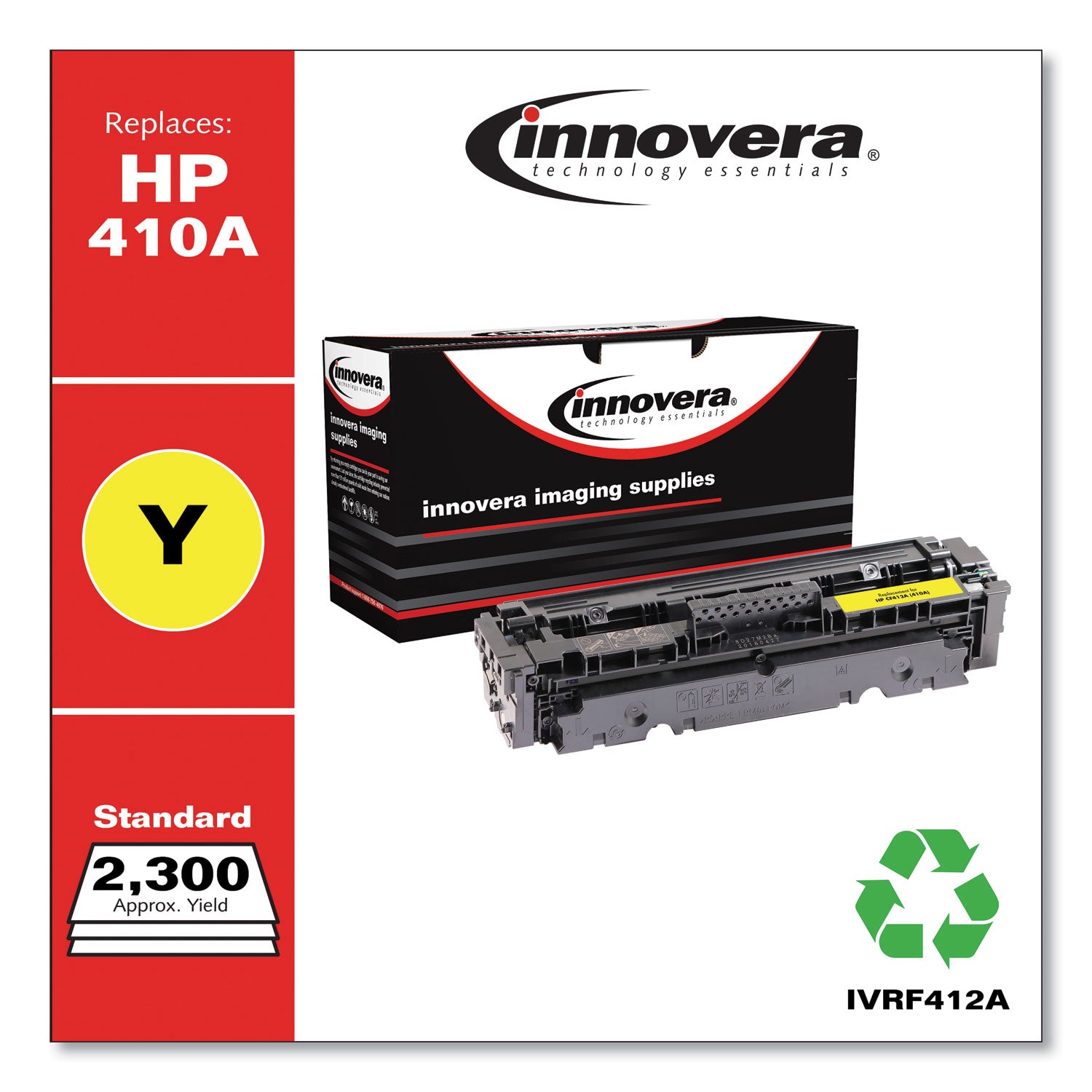 Innovera® Remanufactured Yellow Toner, Replacement for 410A (CF412A), 2,300 Page-Yield