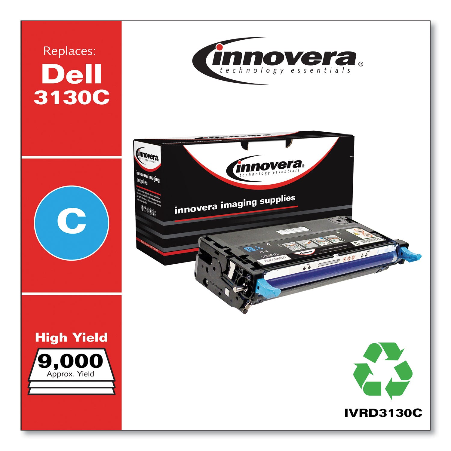 Innovera® Remanufactured Cyan High-Yield Toner, Replacement for 330-1199, 9,000 Page-Yield