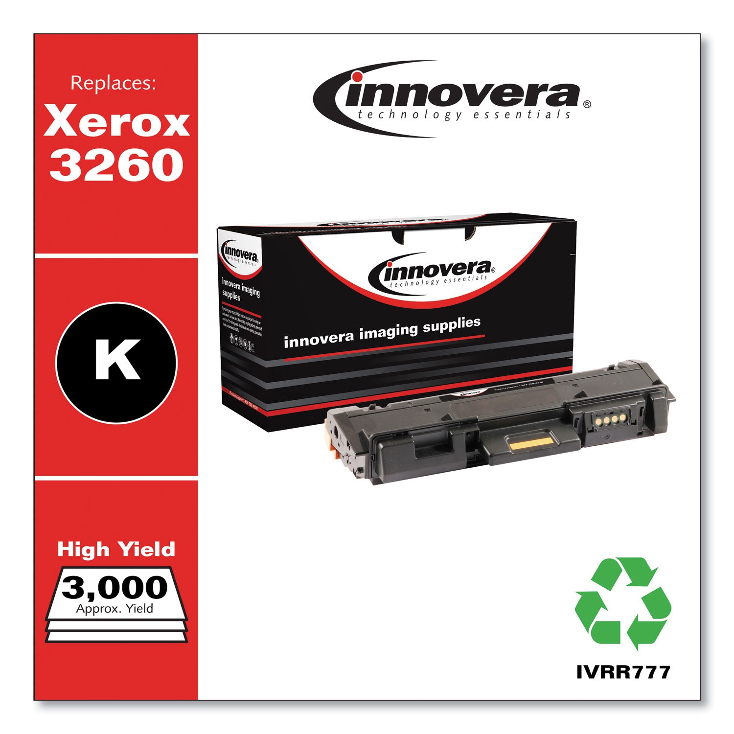 Innovera® Remanufactured Black High-Yield Toner, Replacement for 106R02777, 3,000 Page-Yield