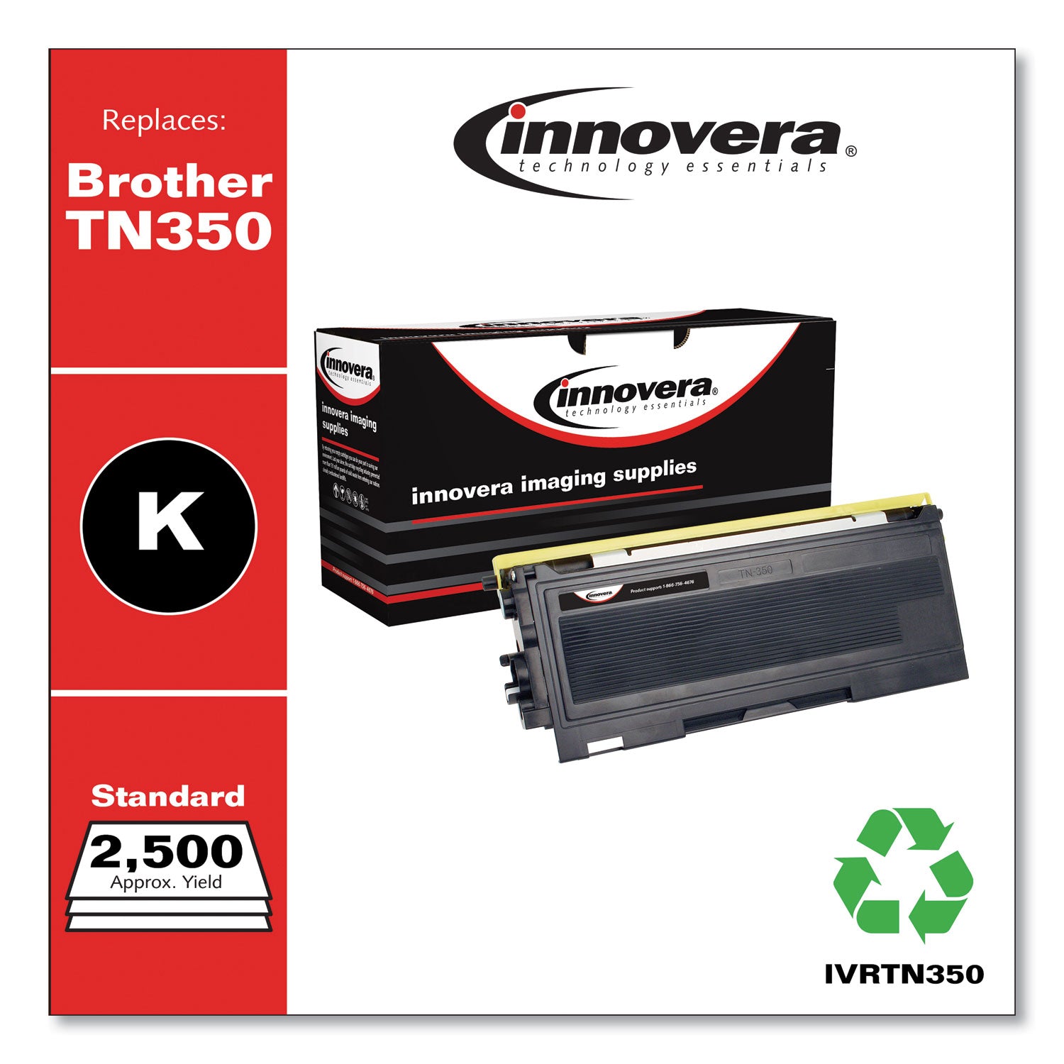 Innovera® Remanufactured Black Toner, Replacement for TN350, 2,500 Page-Yield