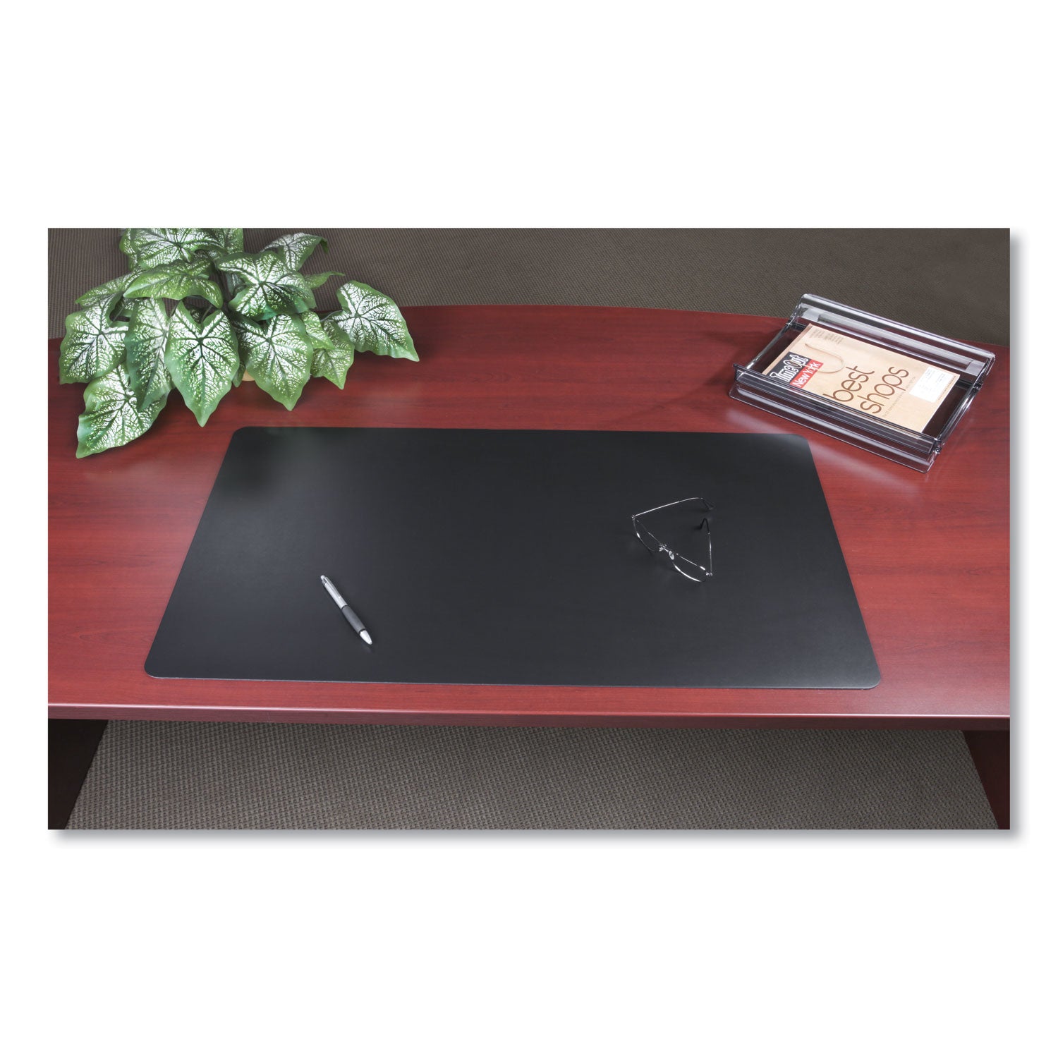 Artistic® Rhinolin II Desk Pad with Antimicrobial Protection, 24 x 17, Black