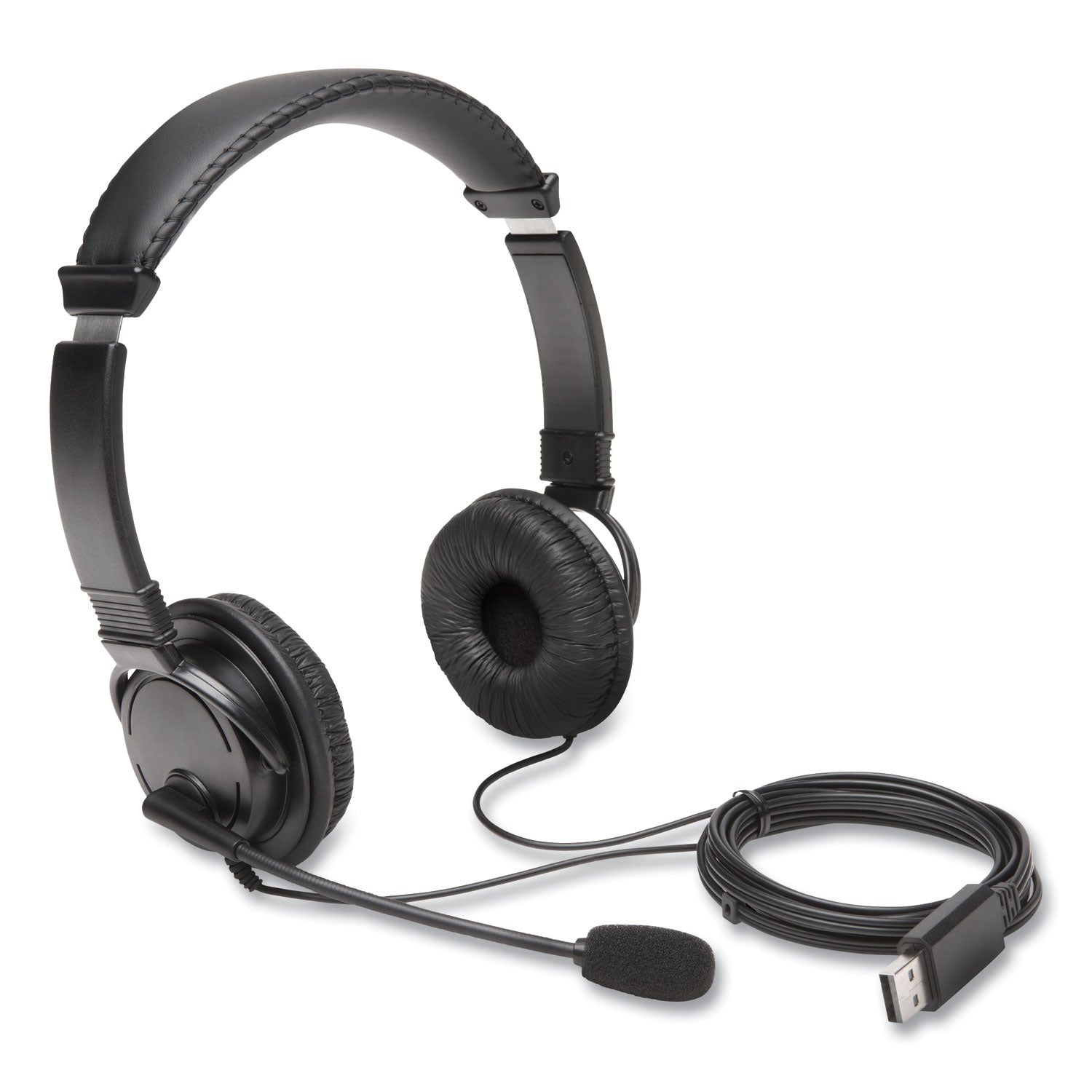 Hi-Fi Headphones with Microphone, 6 ft Cord, Black