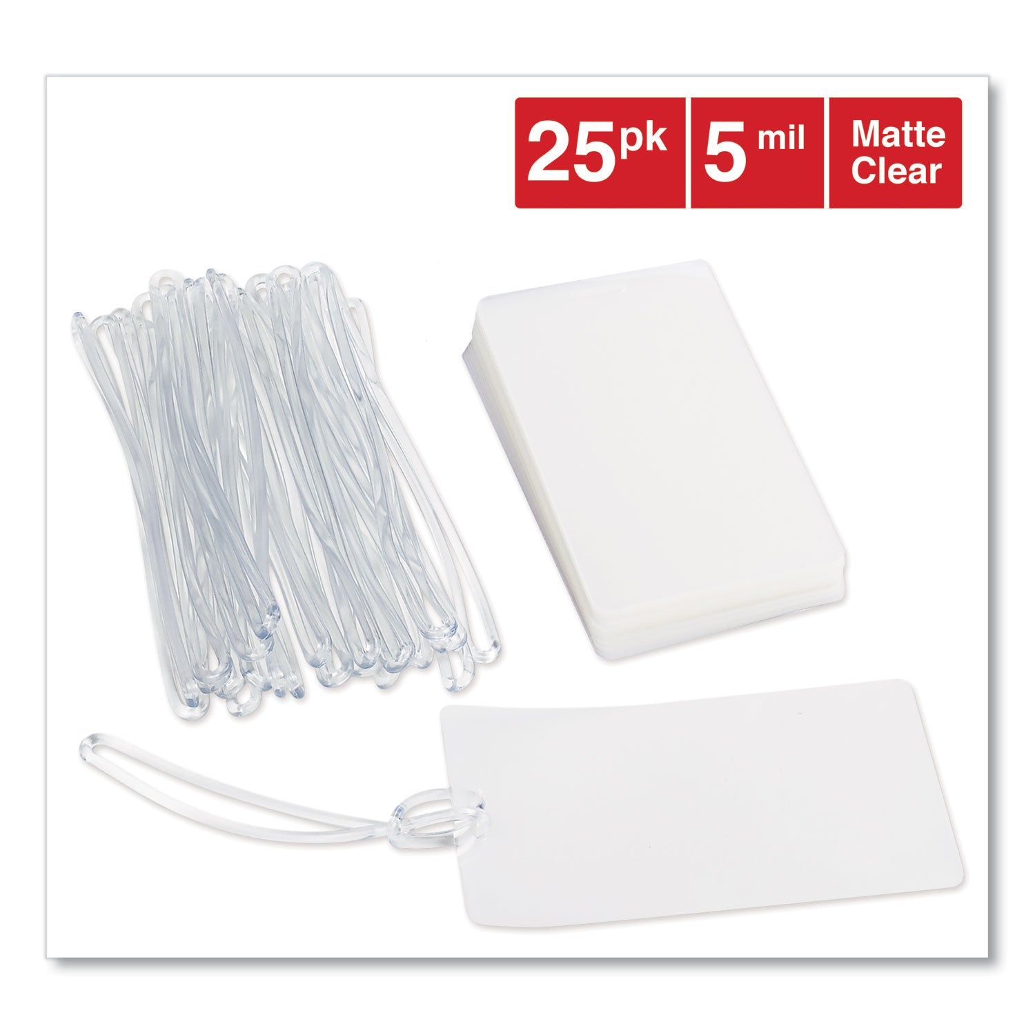 Universal® Laminating Pouches, 5 mil, 2.5" x 4.25", Gloss Clear, 25/Pack