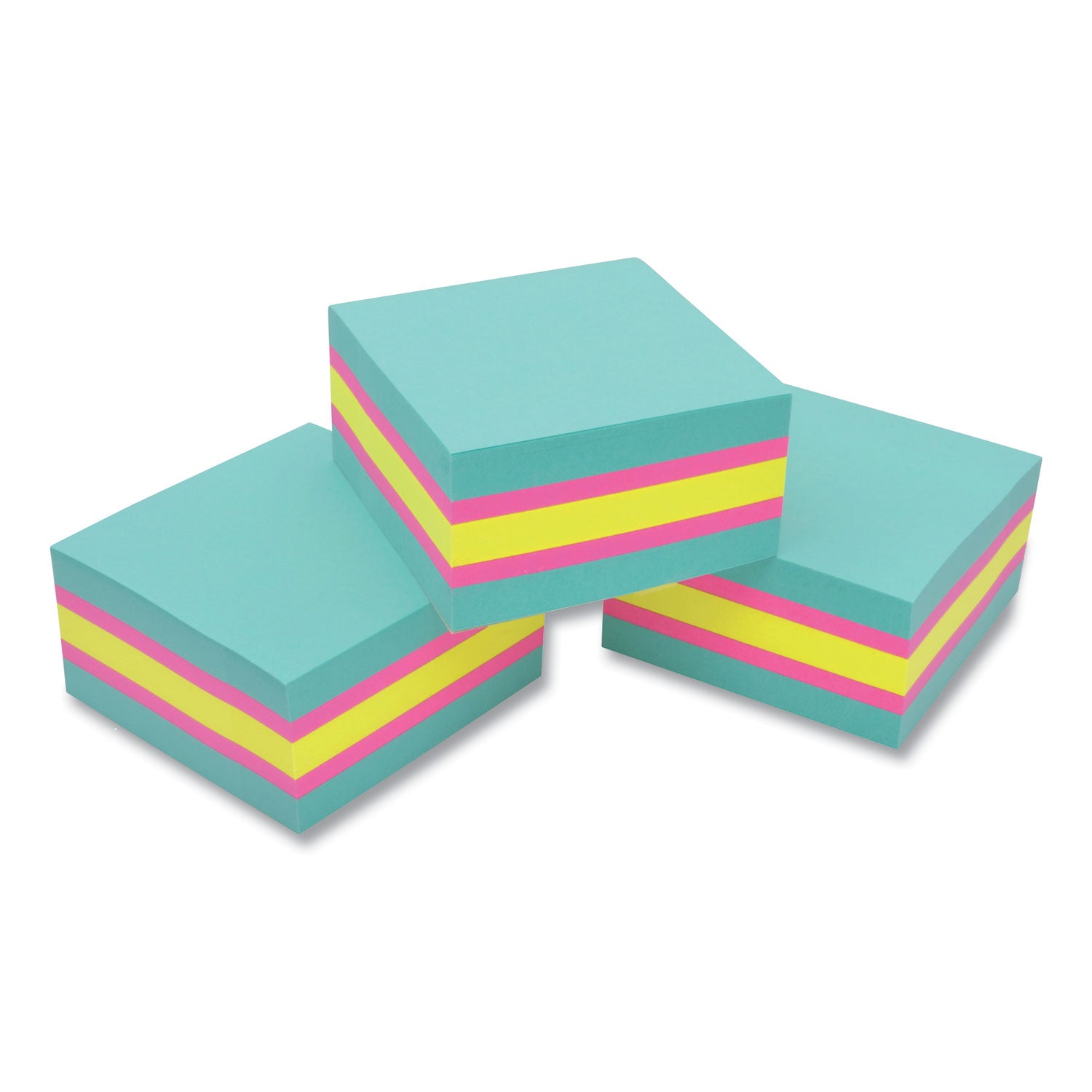 Post-it® Notes Super Sticky Self-Stick Notes Cube, 3" x 3", Bright Color Collection Colors, 360 Sheets/Pad, 3 Cubes/Pack