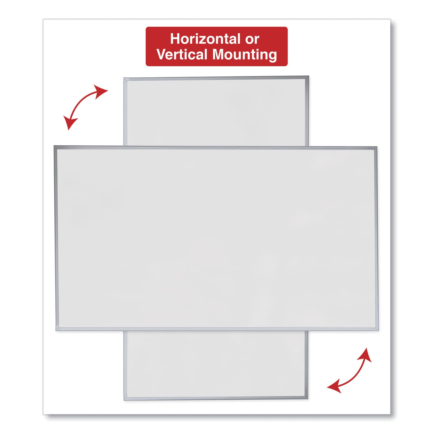 Universal® Deluxe Melamine Dry Erase Board, 72 x 48, Melamine White Surface, Silver Anodized Aluminum Frame