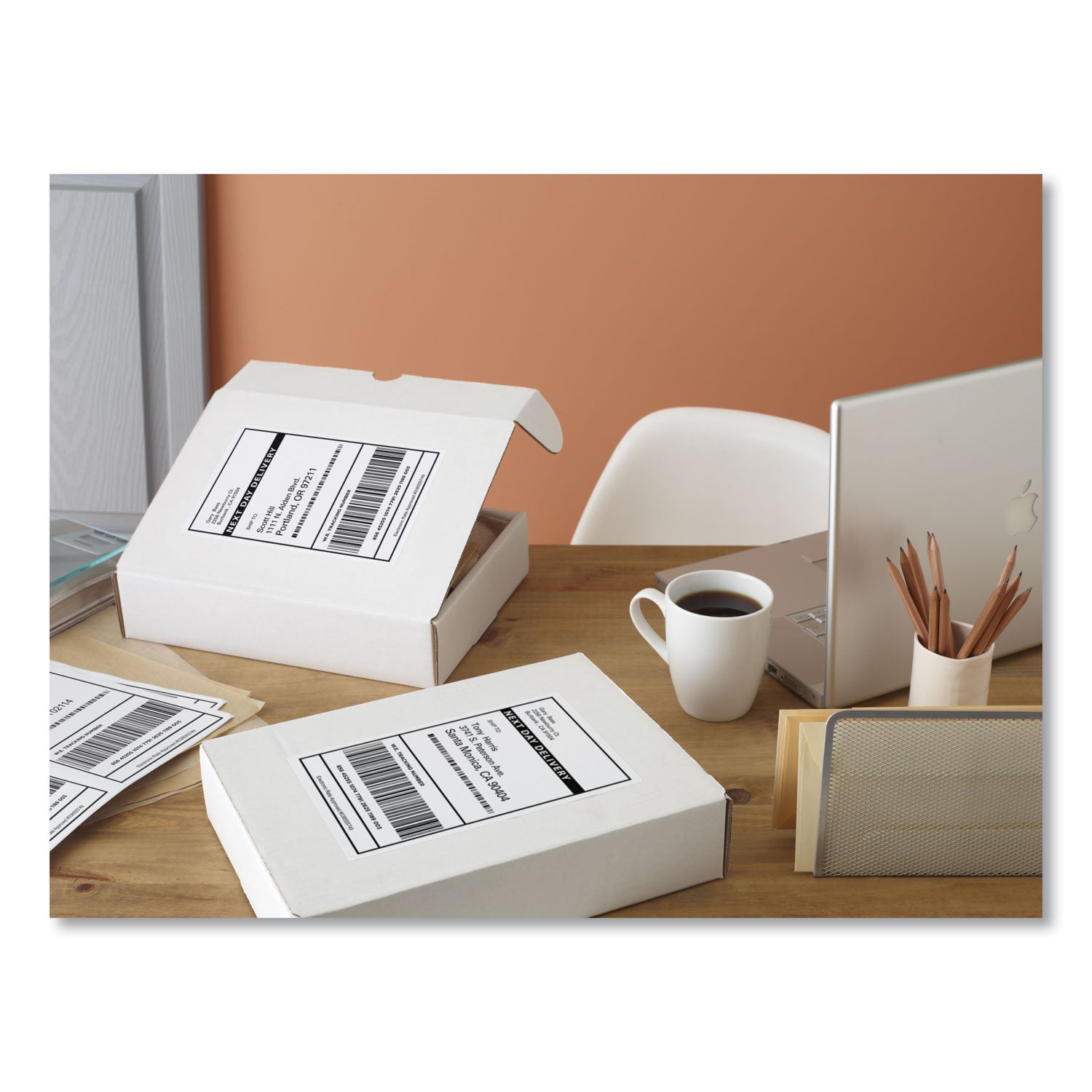 Avery® Shipping Labels w/ TrueBlock Technology, Inkjet Printers, 5.5 x 8.5, White, 2/Sheet, 25 Sheets/Pack