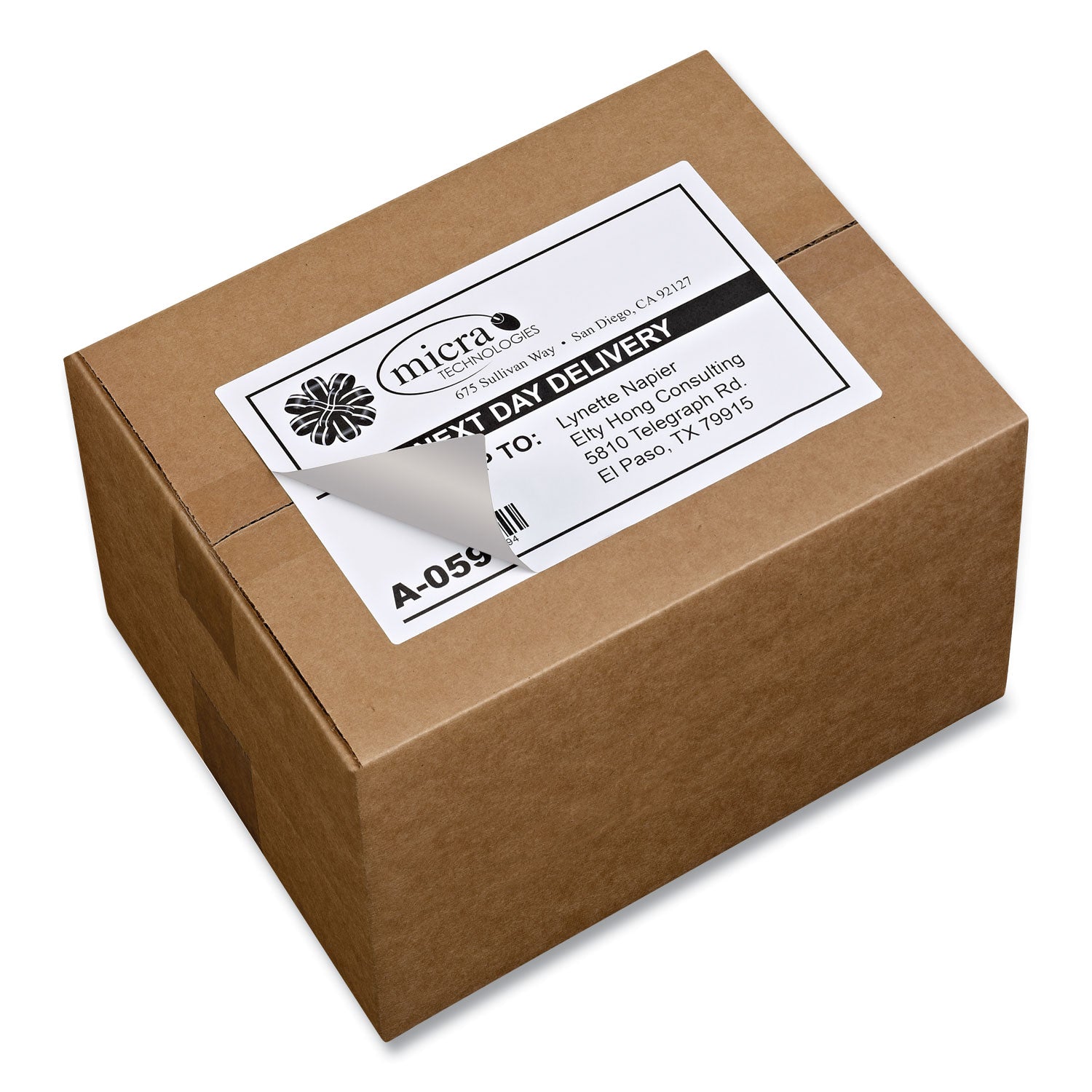 Avery® Shipping Labels w/ TrueBlock Technology, Laser Printers, 5.5 x 8.5, White, 2/Sheet, 100 Sheets/Box