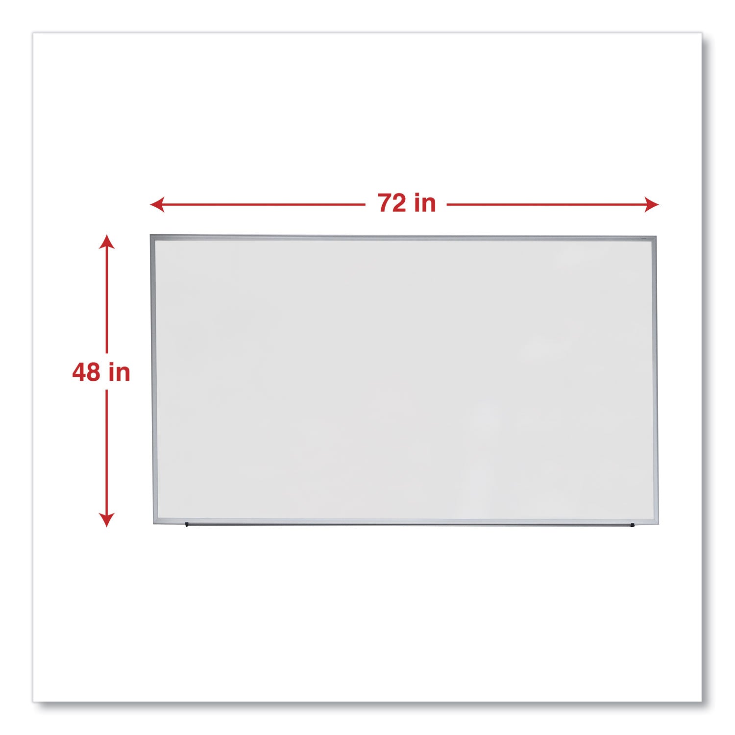 Universal® Deluxe Melamine Dry Erase Board, 72 x 48, Melamine White Surface, Silver Anodized Aluminum Frame