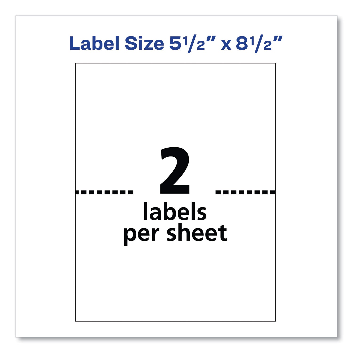 Avery® Shipping Labels w/ TrueBlock Technology, Laser Printers, 5.5 x 8.5, White, 2/Sheet, 100 Sheets/Box