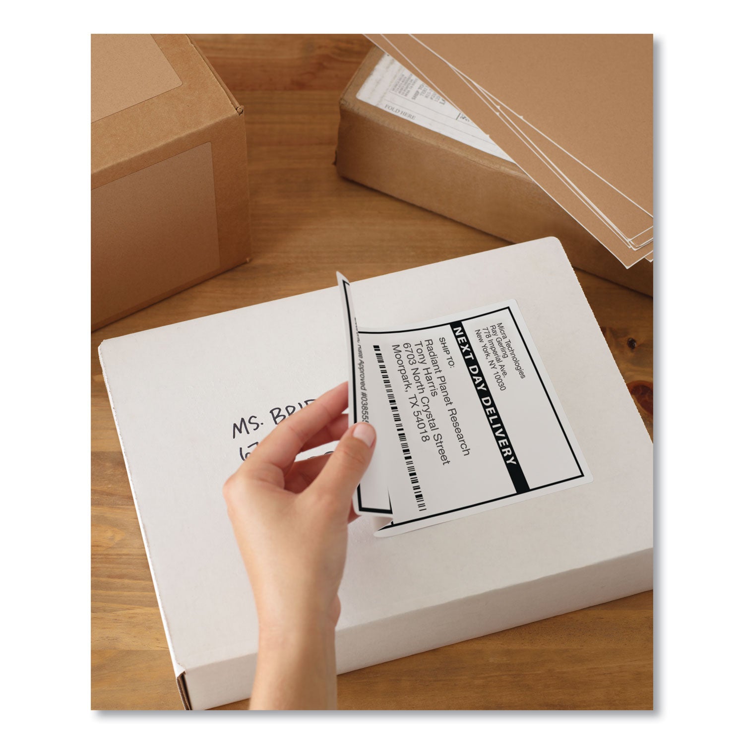 Avery® Shipping Labels w/ TrueBlock Technology, Laser Printers, 5.5 x 8.5, White, 2/Sheet, 100 Sheets/Box