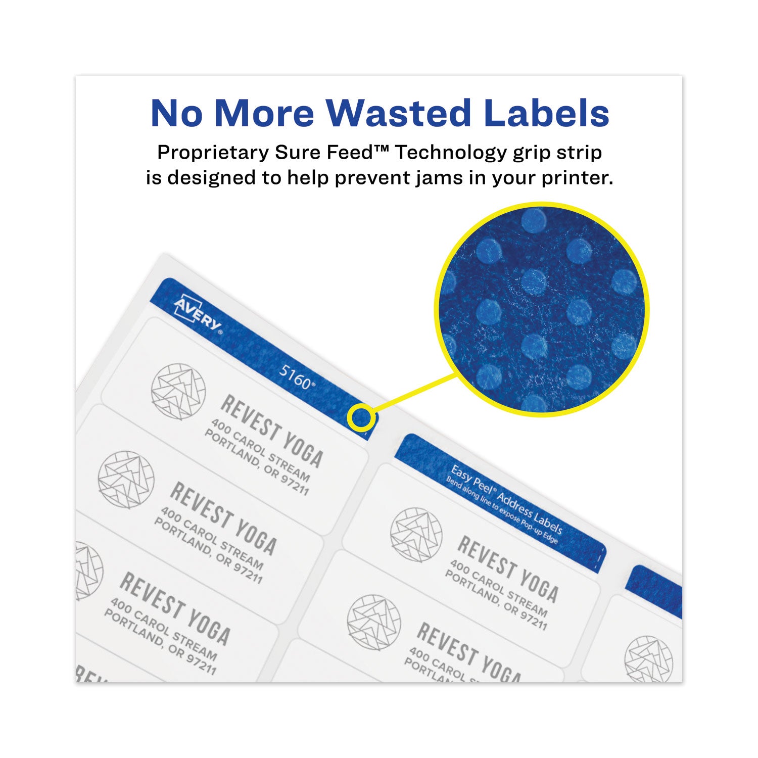 Avery® Permanent Laser Print-to-the-Edge ID Labels w/SureFeed, 2 1/2"dia, White, 300/PK