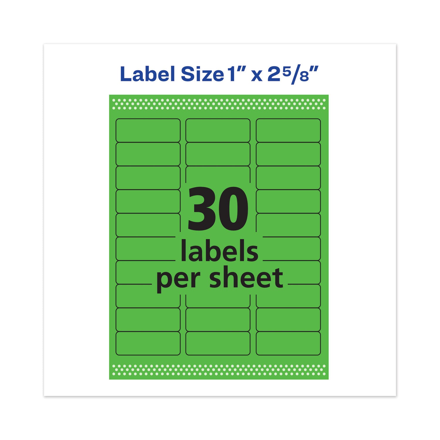 Avery® High-Visibility Permanent Laser ID Labels, 1 x 2.63, Neon Green, 750/Pack