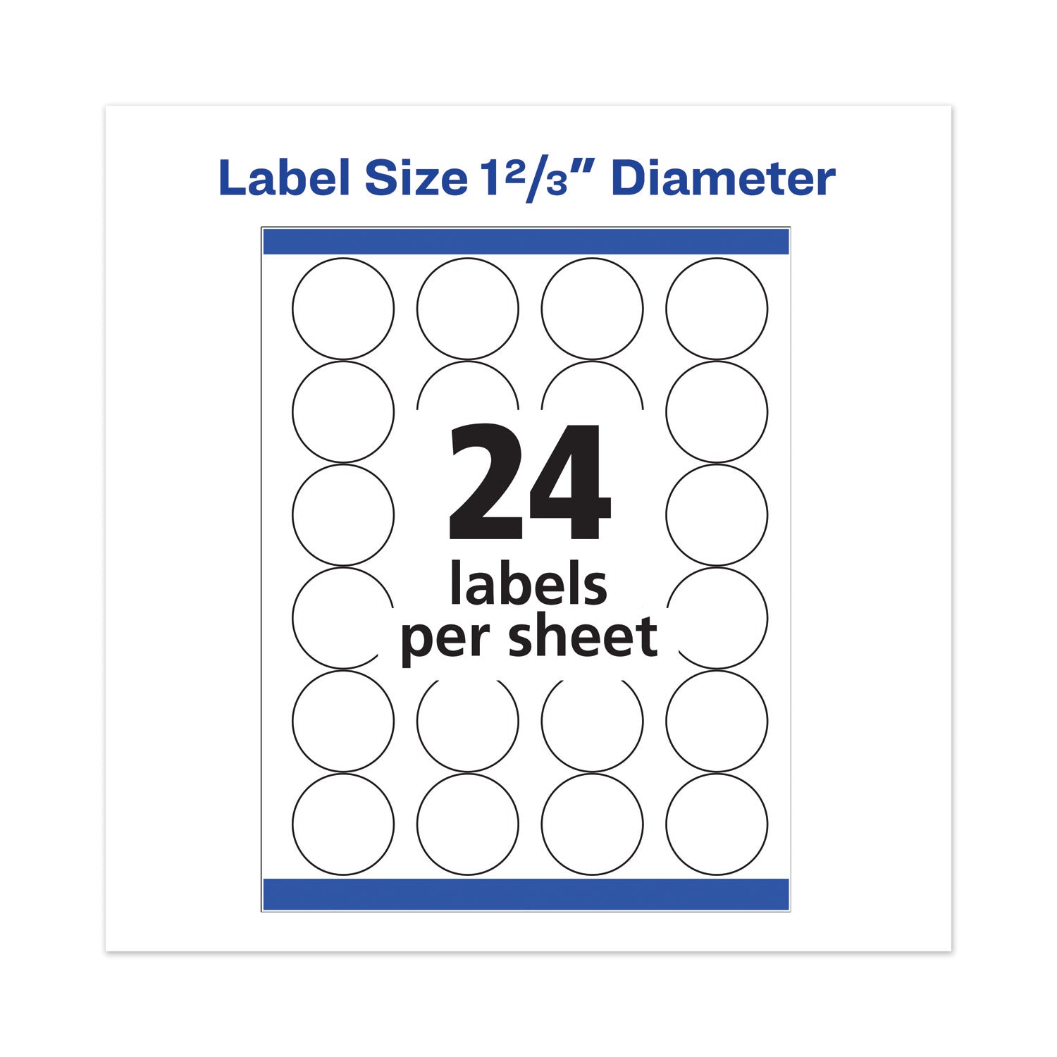 Avery® Permanent Laser Print-to-the-Edge ID Labels w/SureFeed, 1.66" dia, White, 600/PK