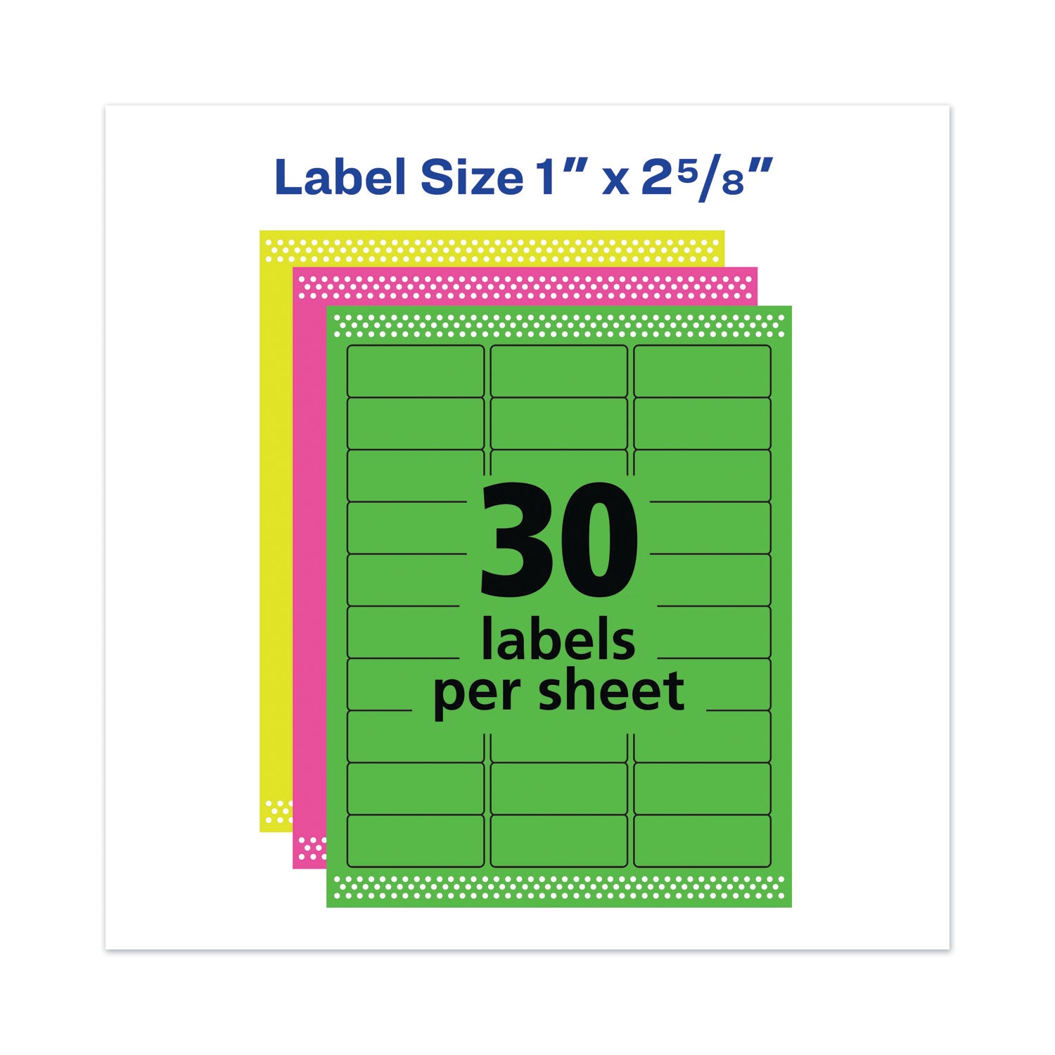 Avery® High-Visibility Permanent Laser ID Labels, 1 x 2.63, Asst. Neon, 450/Pack