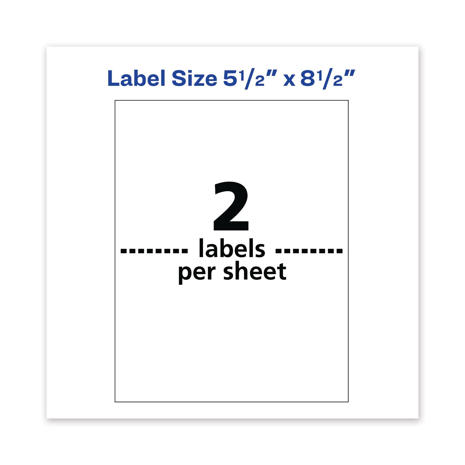 Avery® Waterproof Shipping Labels with TrueBlock Technology, Laser Printers, 5.5 x 8.5, White, 2/Sheet, 500 Sheets/Box