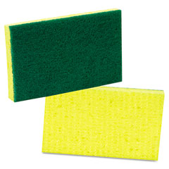 3M/COMMERCIAL TAPE DIV. Medium-Duty Scrubbing Sponge, 3.6 x 6.1, 0.7" Thick, Yellow/Green, 10/Pack - Flipcost