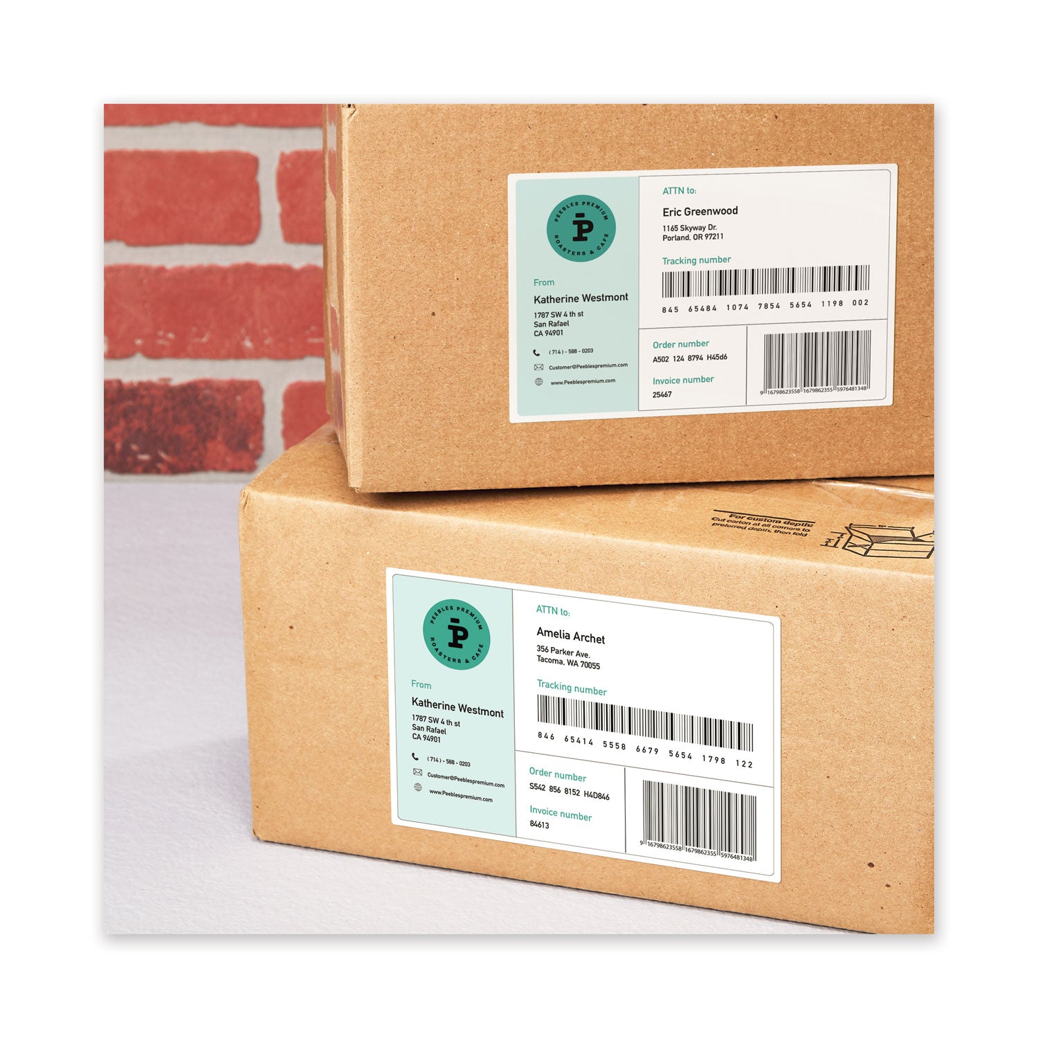 Avery® Waterproof Shipping Labels with TrueBlock Technology, Laser Printers, 5.5 x 8.5, White, 2/Sheet, 500 Sheets/Box