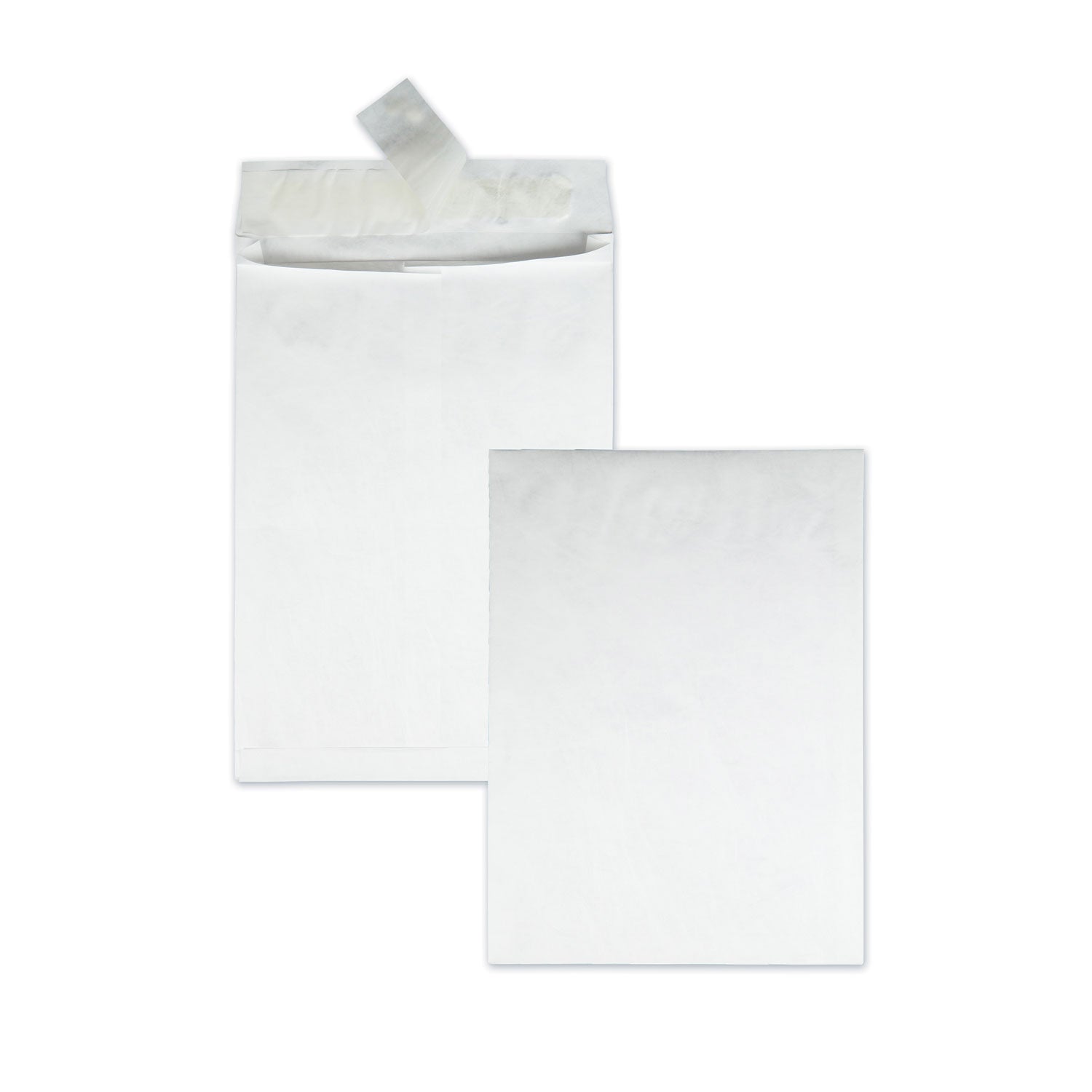 Heavyweight 18 lb Tyvek Open End Expansion Mailers, #13 1/2, Square Flap, Redi-Strip Adhesive Closure, 10 x 13, White, 100/CT