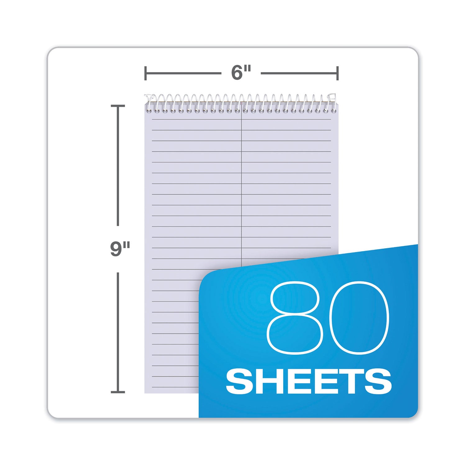 TOPS™ Prism Steno Pads, Gregg Rule, Orchid Cover, 80 Orchid 6 x 9 Sheets, 4/Pack