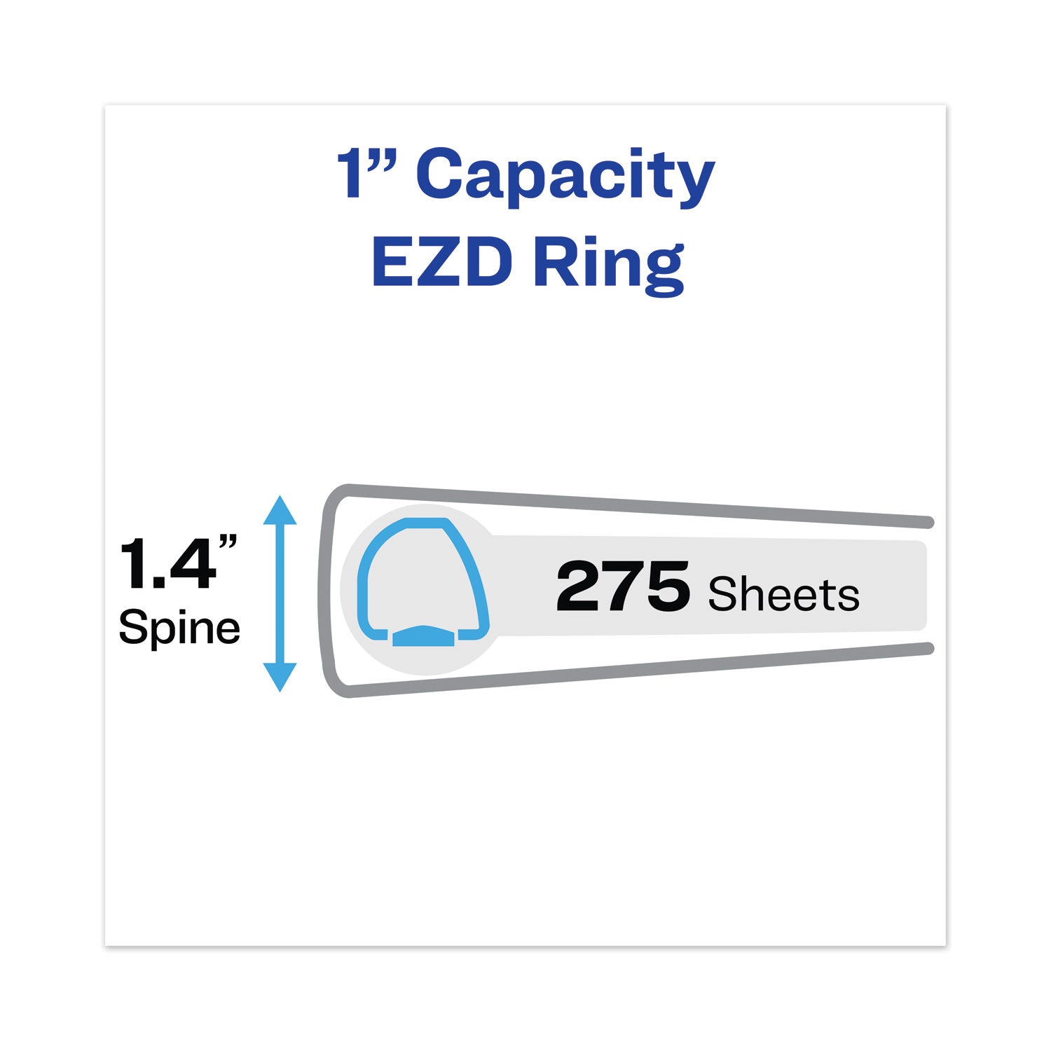 Avery® Heavy-Duty View Binder with DuraHinge and One Touch EZD Rings, 3 Rings, 1" Capacity, 11 x 8.5, White