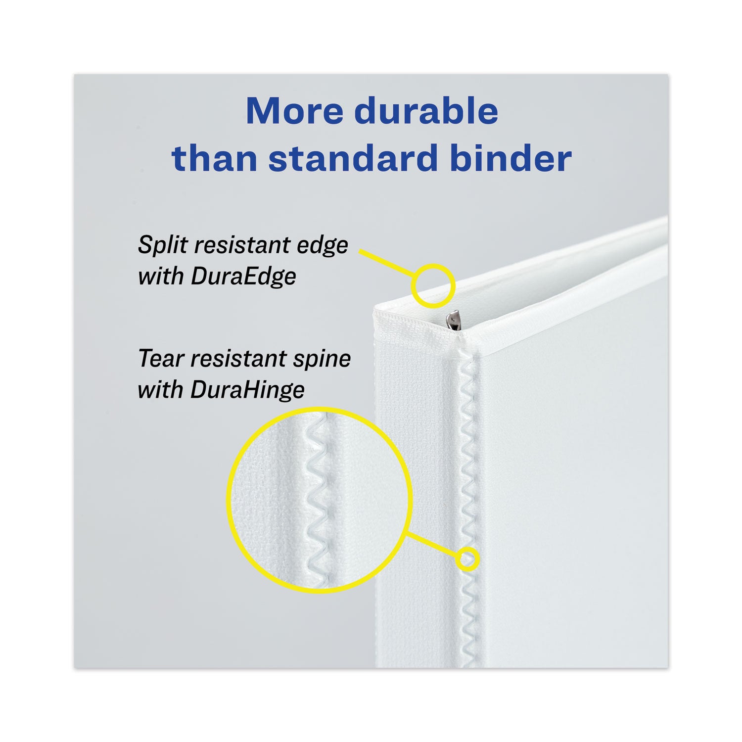 Avery® Heavy-Duty View Binder with DuraHinge and One Touch EZD Rings, 3 Rings, 1.5" Capacity, 11 x 8.5, White