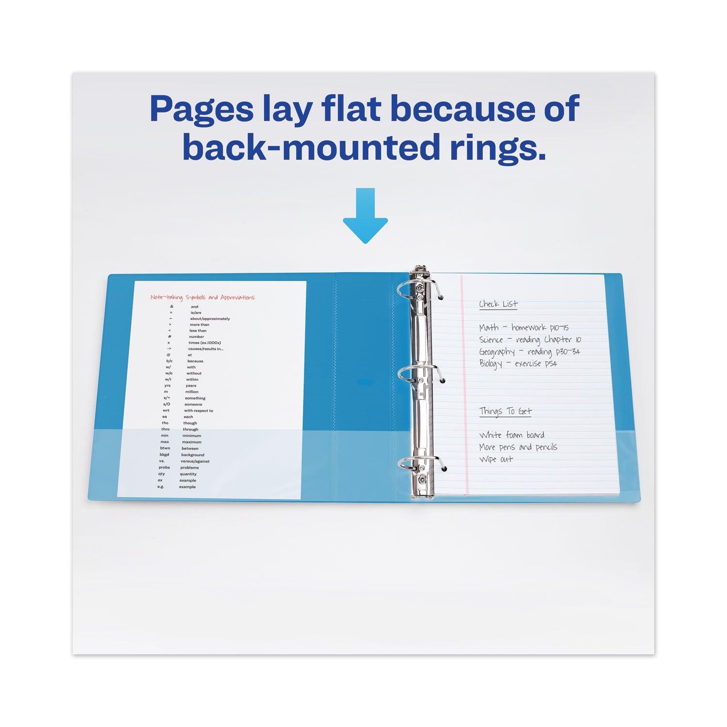 Avery® Heavy-Duty View Binder with DuraHinge and One Touch EZD Rings, 3 Rings, 1" Capacity, 11 x 8.5, Pacific Blue