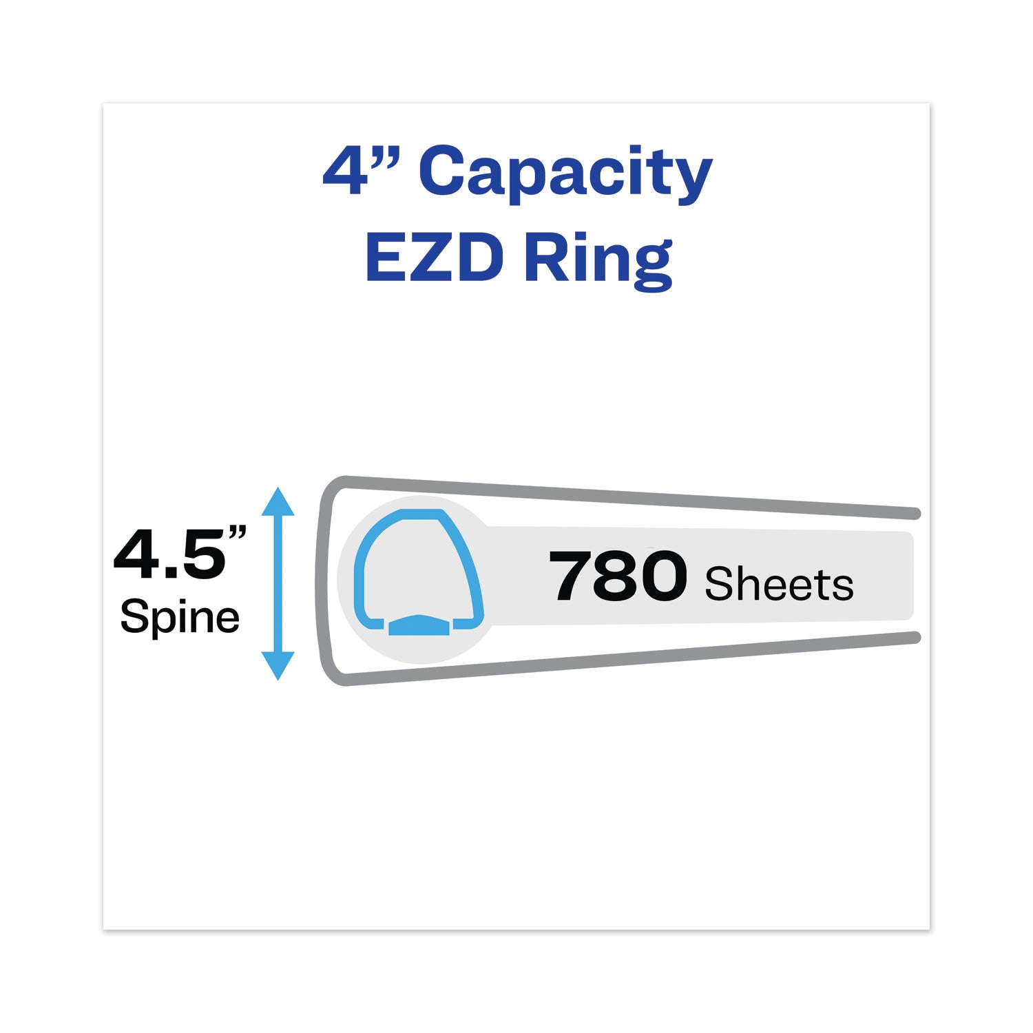 Avery® Heavy-Duty View Binder with DuraHinge and Locking One Touch EZD Rings, 3 Rings, 4" Capacity, 11 x 8.5, Pacific Blue