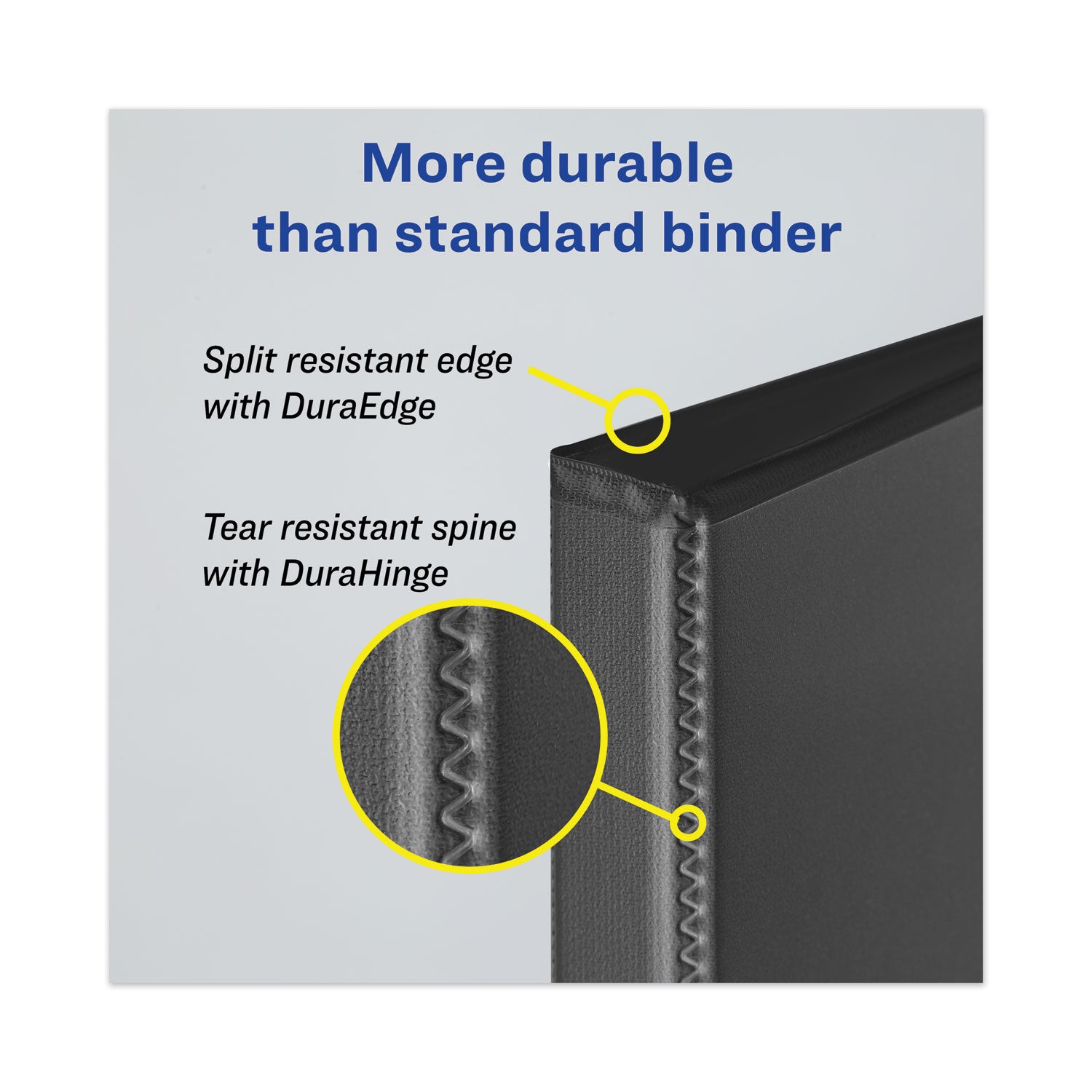 Avery® Heavy-Duty View Binder with DuraHinge and Locking One Touch EZD Rings, 3 Rings, 3" Capacity, 11 x 8.5, Pacific Blue