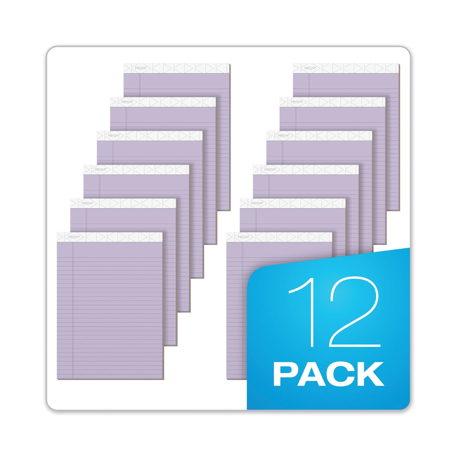 TOPS™ Prism + Colored Writing Pads, Wide/legal Rule, 50 Pastel Orchid 8.5 X 11.75 Sheets, 12/pack