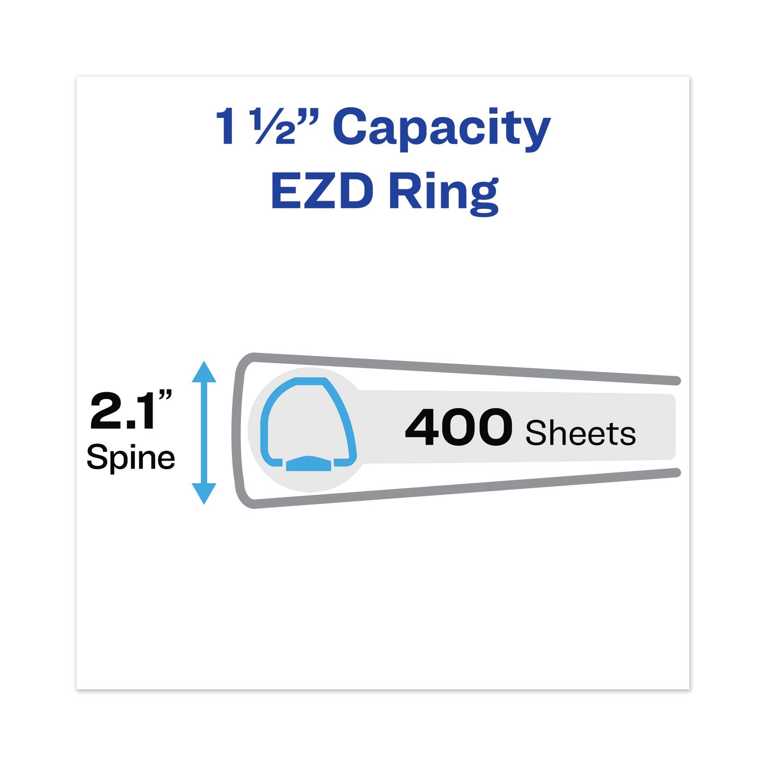 Avery® Heavy-Duty View Binder with DuraHinge and One Touch EZD Rings, 3 Rings, 1.5" Capacity, 11 x 8.5, White