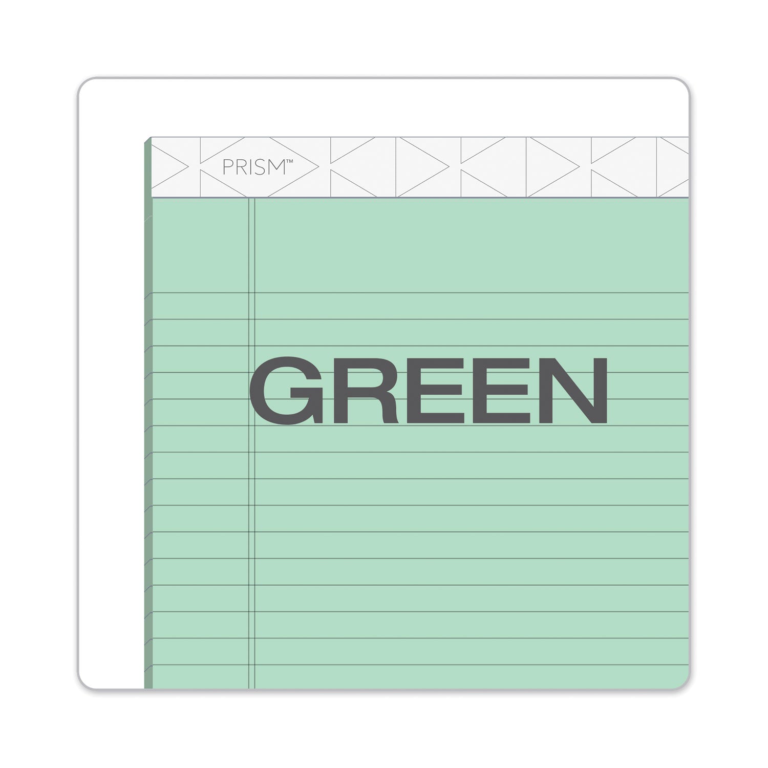 TOPS™ Prism + Colored Writing Pads, Wide/Legal Rule, 50 Pastel Green 8.5 x 11.75 Sheets, 12/Pack