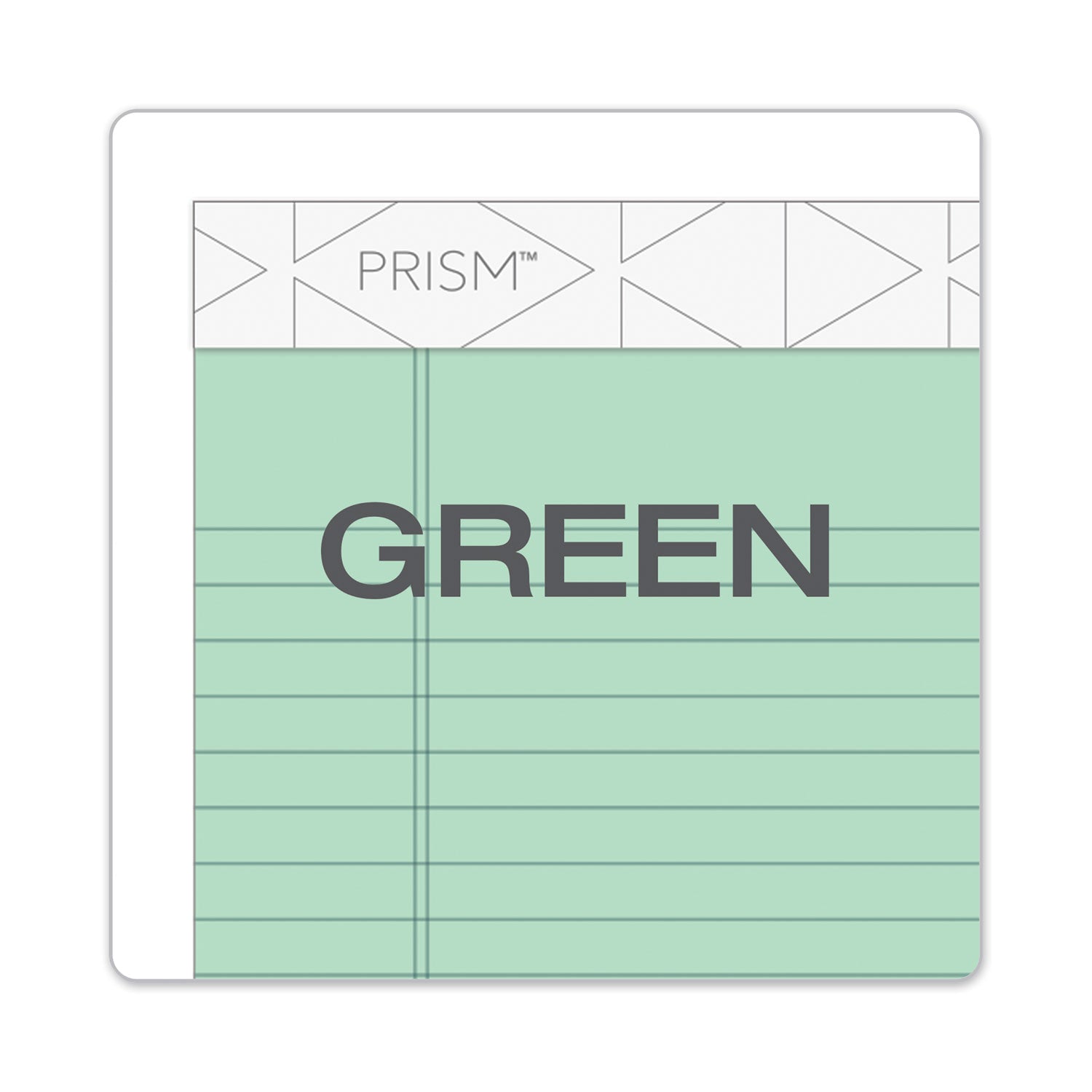 TOPS™ Prism + Colored Writing Pads, Narrow Rule, 50 Pastel Green 5 X 8 Sheets, 12/pack