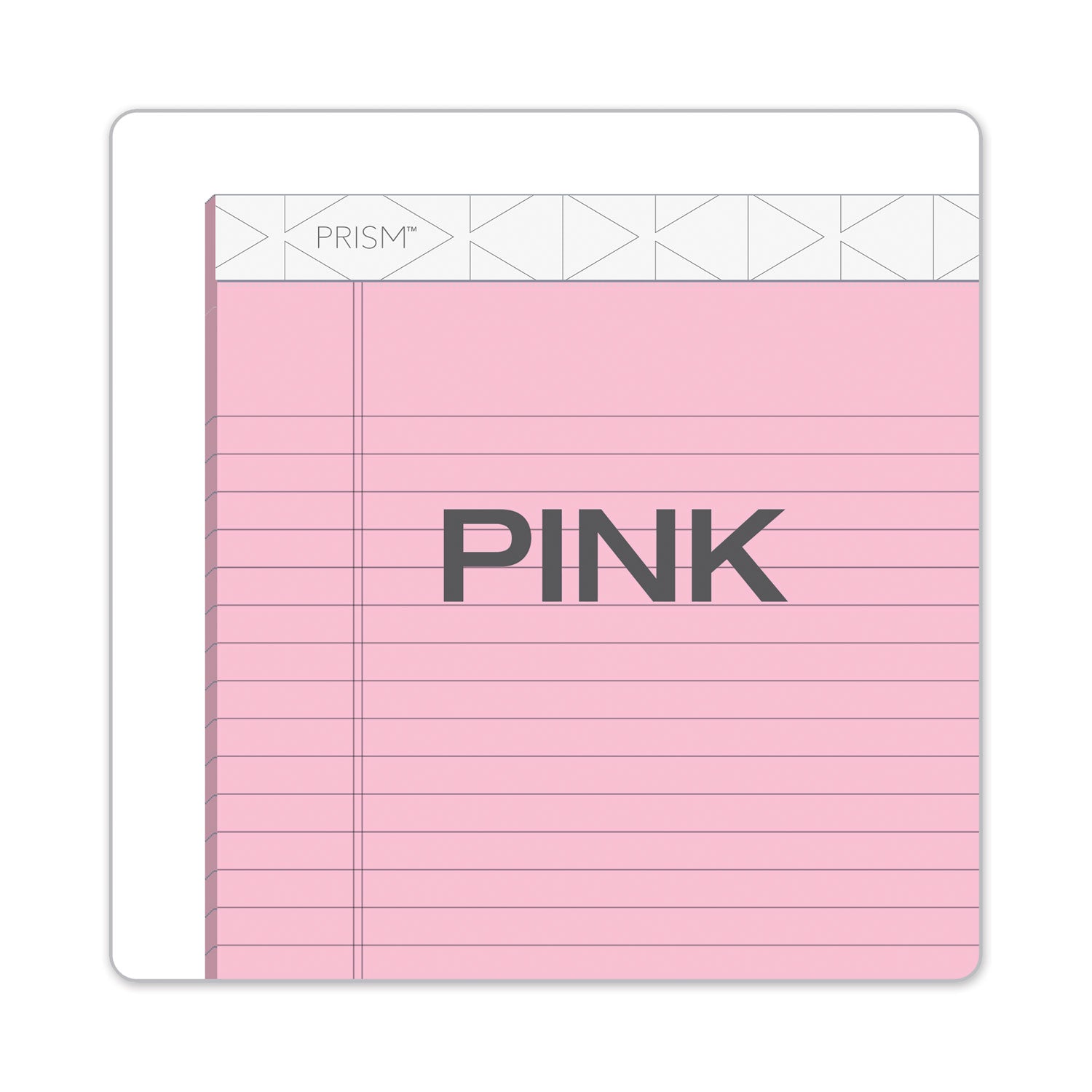 TOPS™ Prism + Colored Writing Pads, Wide/Legal Rule, 50 Pastel Pink 8.5 x 11.75 Sheets, 12/Pack