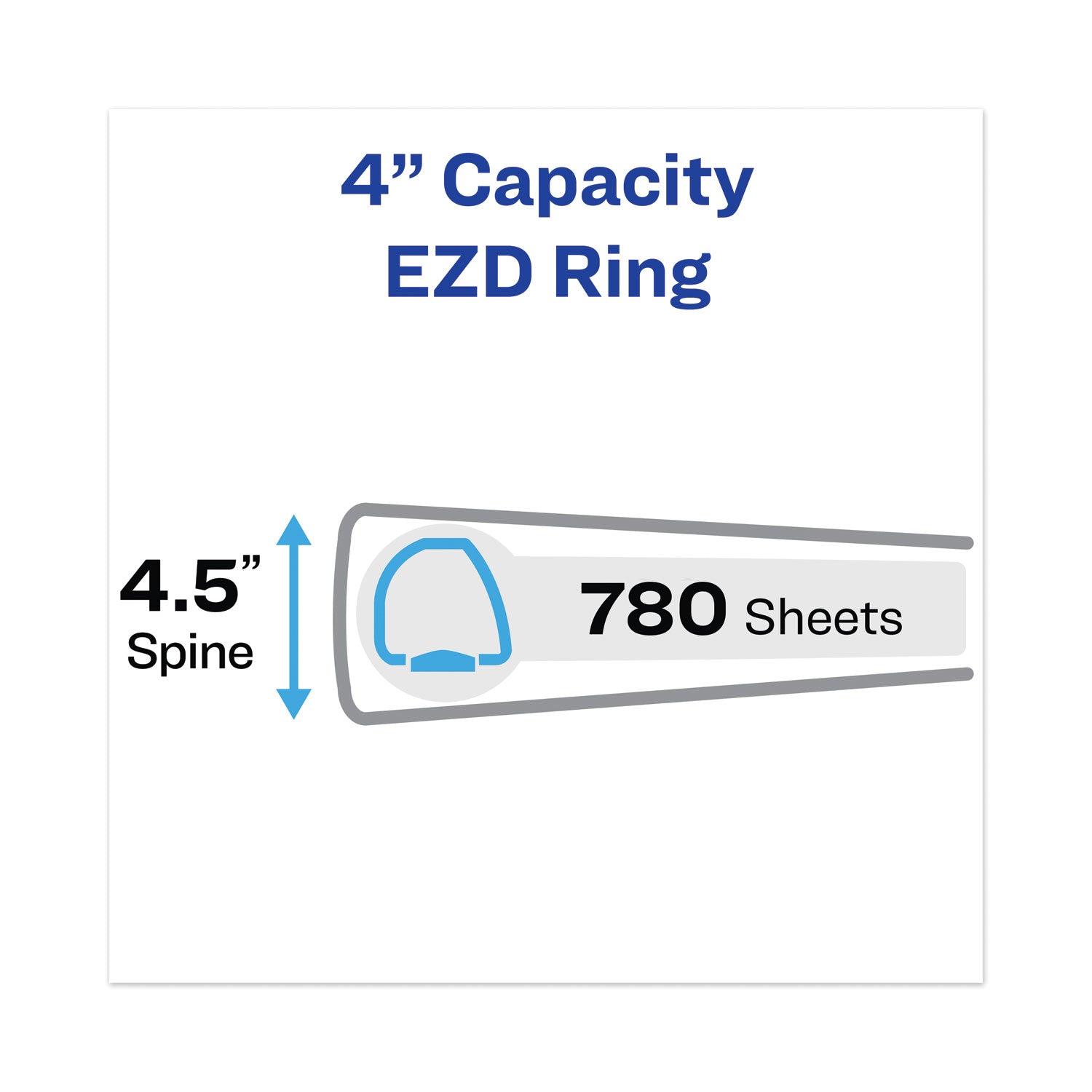 Avery® Heavy-Duty View Binder with DuraHinge and Locking One Touch EZD Rings, 3 Rings, 4" Capacity, 11 x 8.5, Black