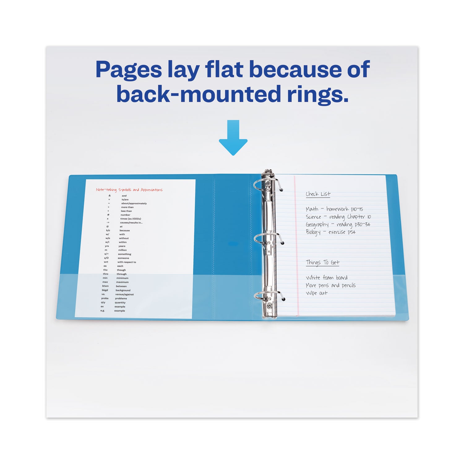 Avery® Heavy-Duty View Binder with DuraHinge and Locking One Touch EZD Rings, 3 Rings, 4" Capacity, 11 x 8.5, Pacific Blue