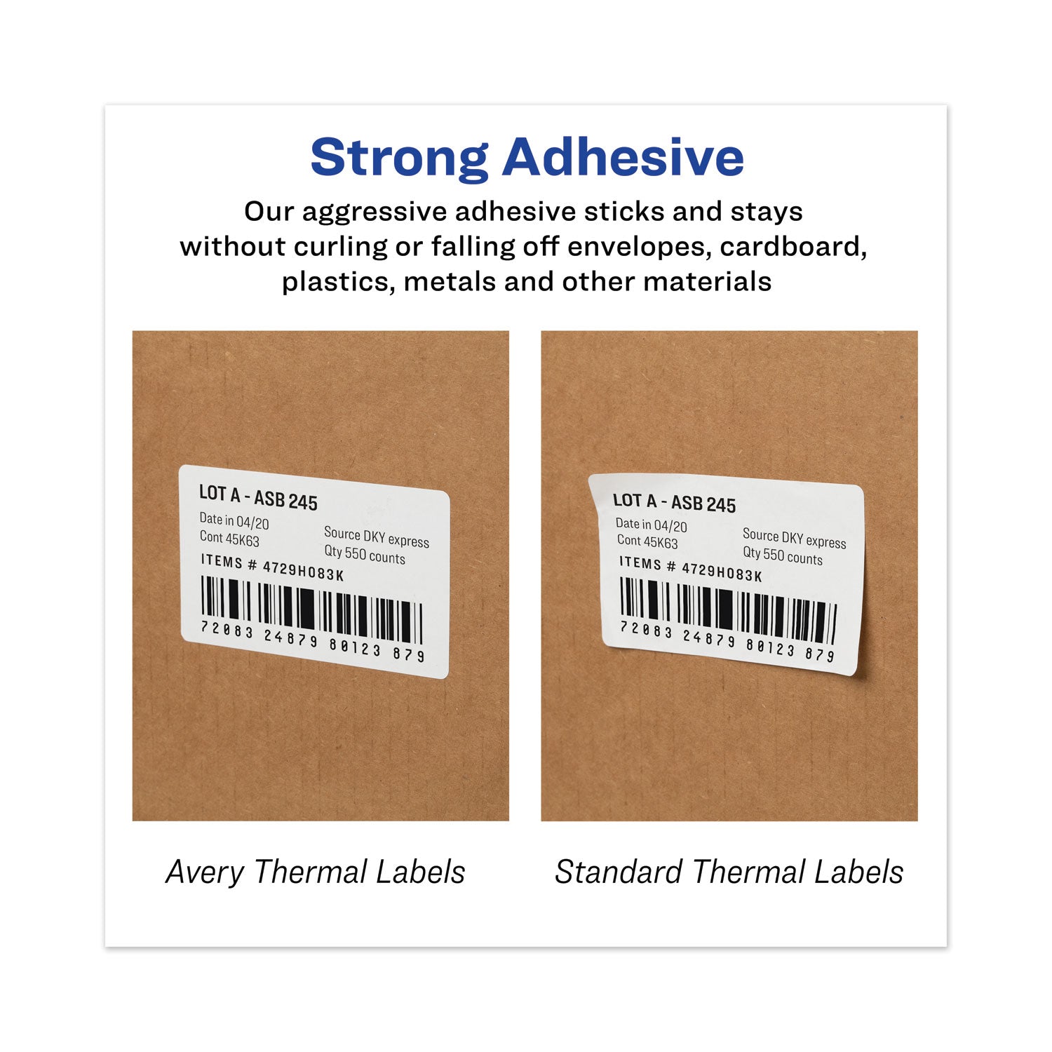 Avery® Multipurpose Thermal Labels, 1.13 x 3.5, White, 130/Roll, 2 Rolls/Pack