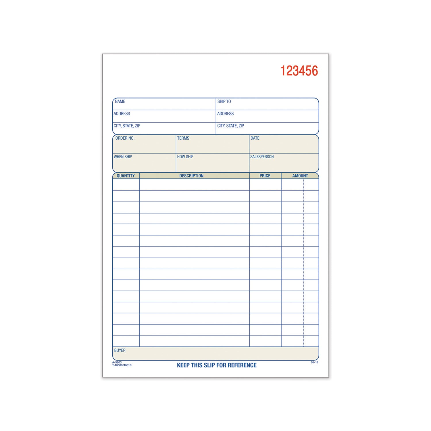 Sales Order Book, Two-Part Carbonless, 7.94 x 5.56, 50 Forms Total