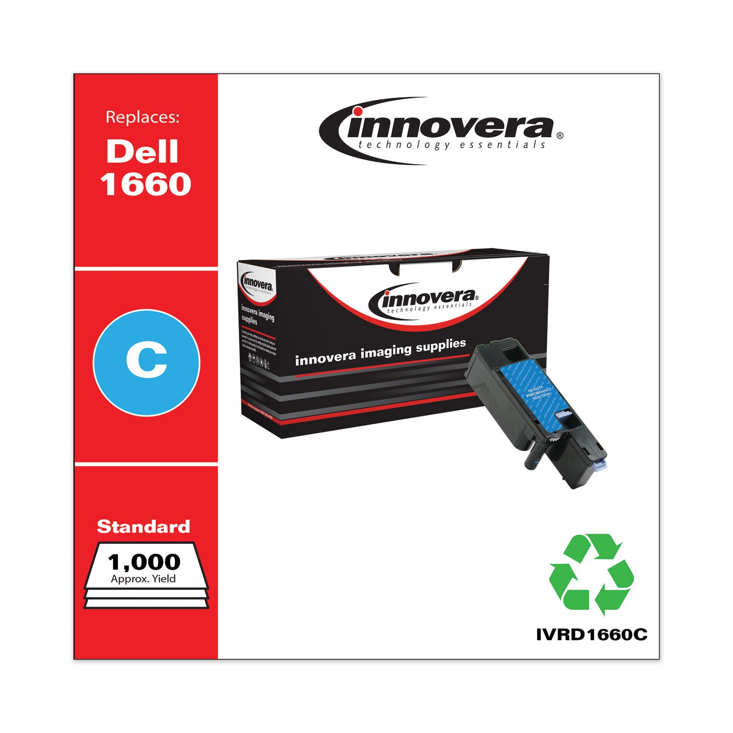 Innovera® Remanufactured Cyan Toner, Replacement for 332-0400, 1,000 Page-Yield